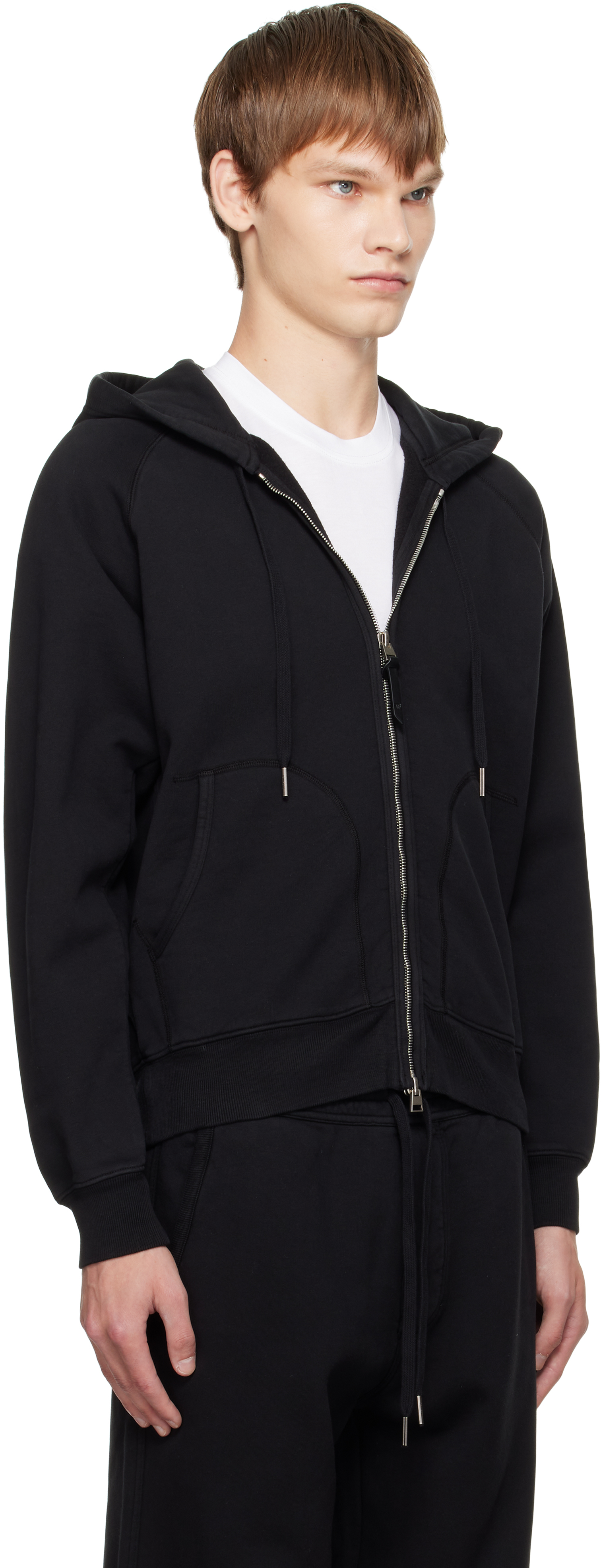 Tom Ford Cotton Zipped Hoodie In Black
