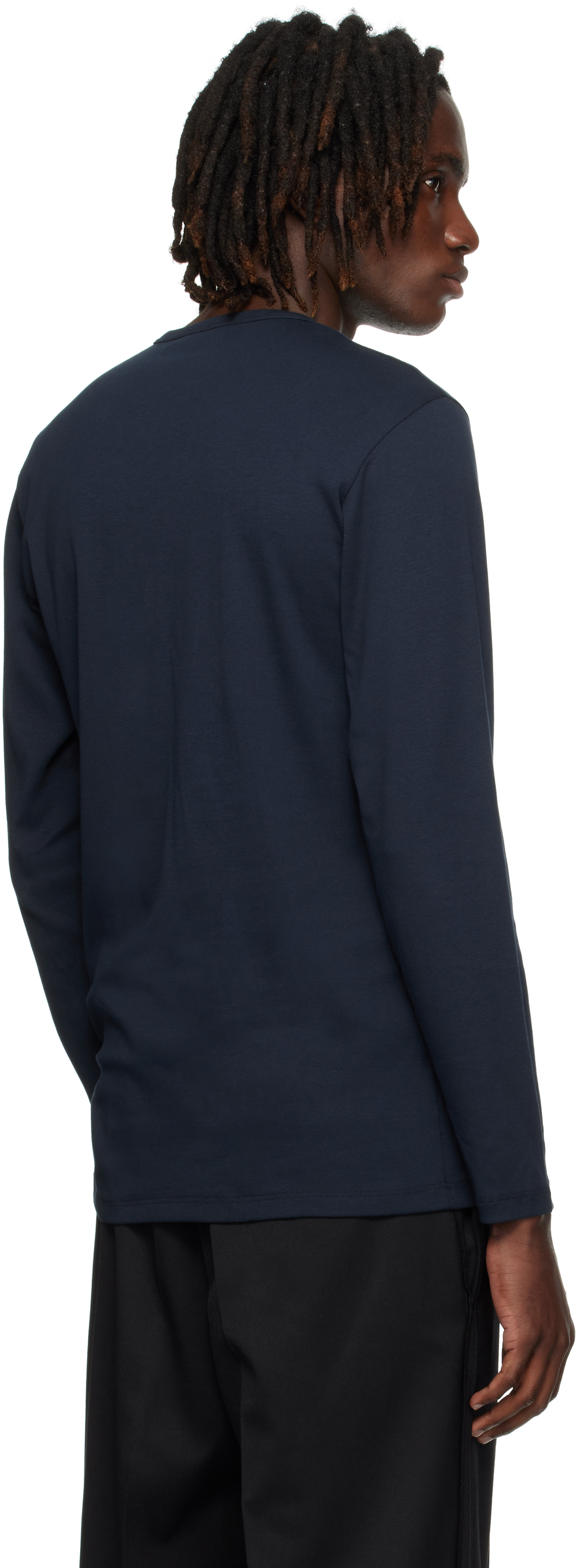Tom Ford Henley Crewneck T-shirt In Blue