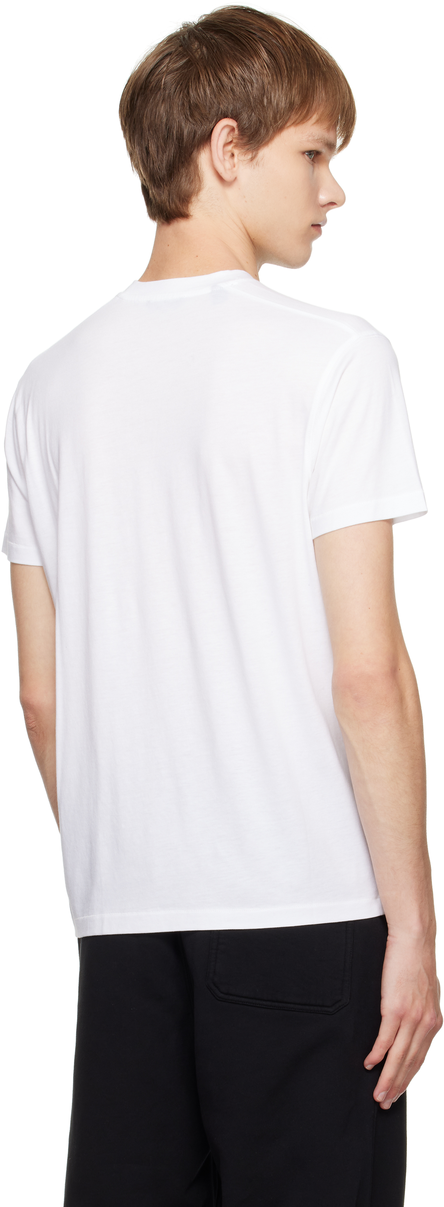 Tom Ford White Lyocell Cotton Crewneck T-shirt In Multi