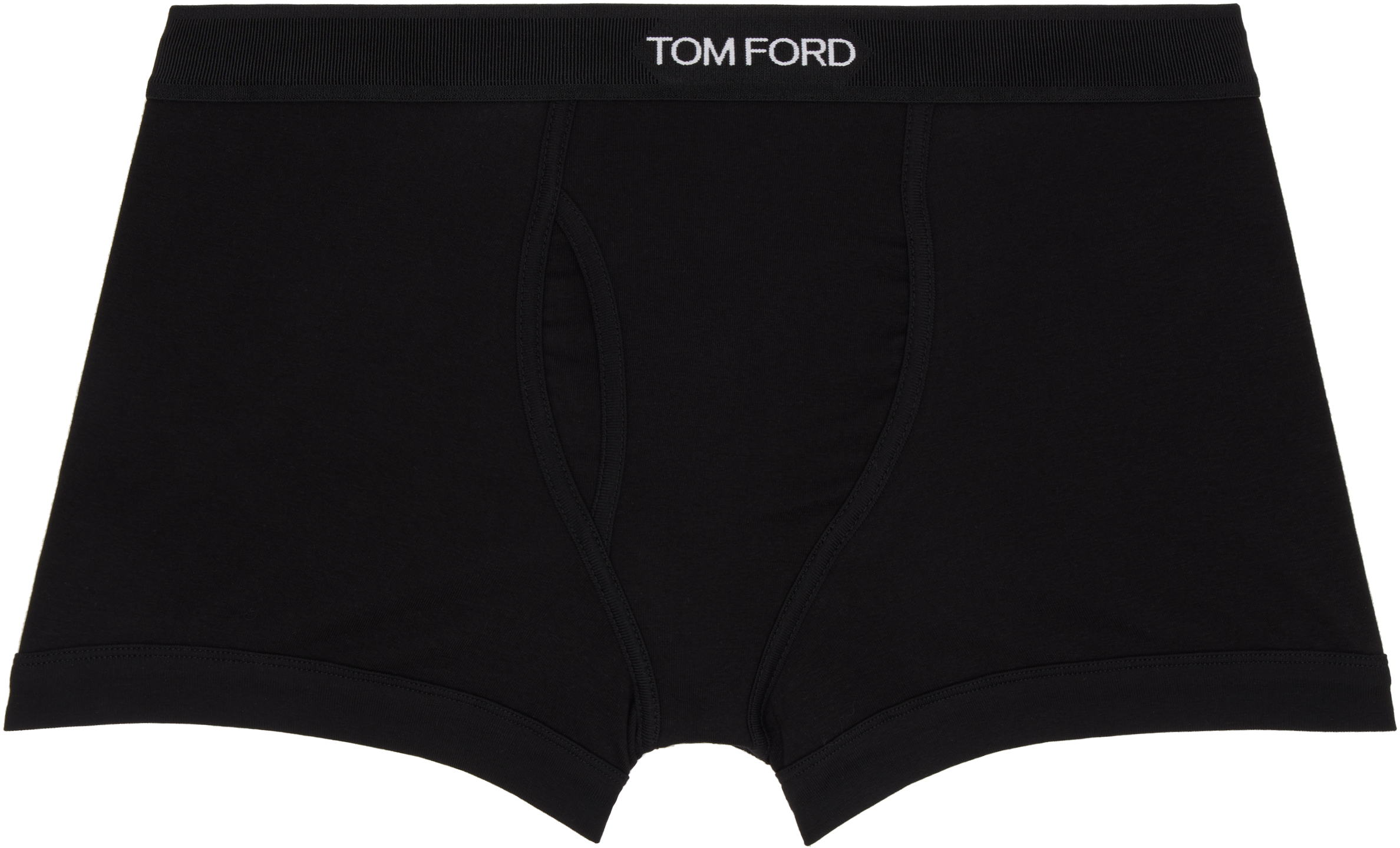 Tom Ford Two-pack Black Cotton Boxer Briefs In Black