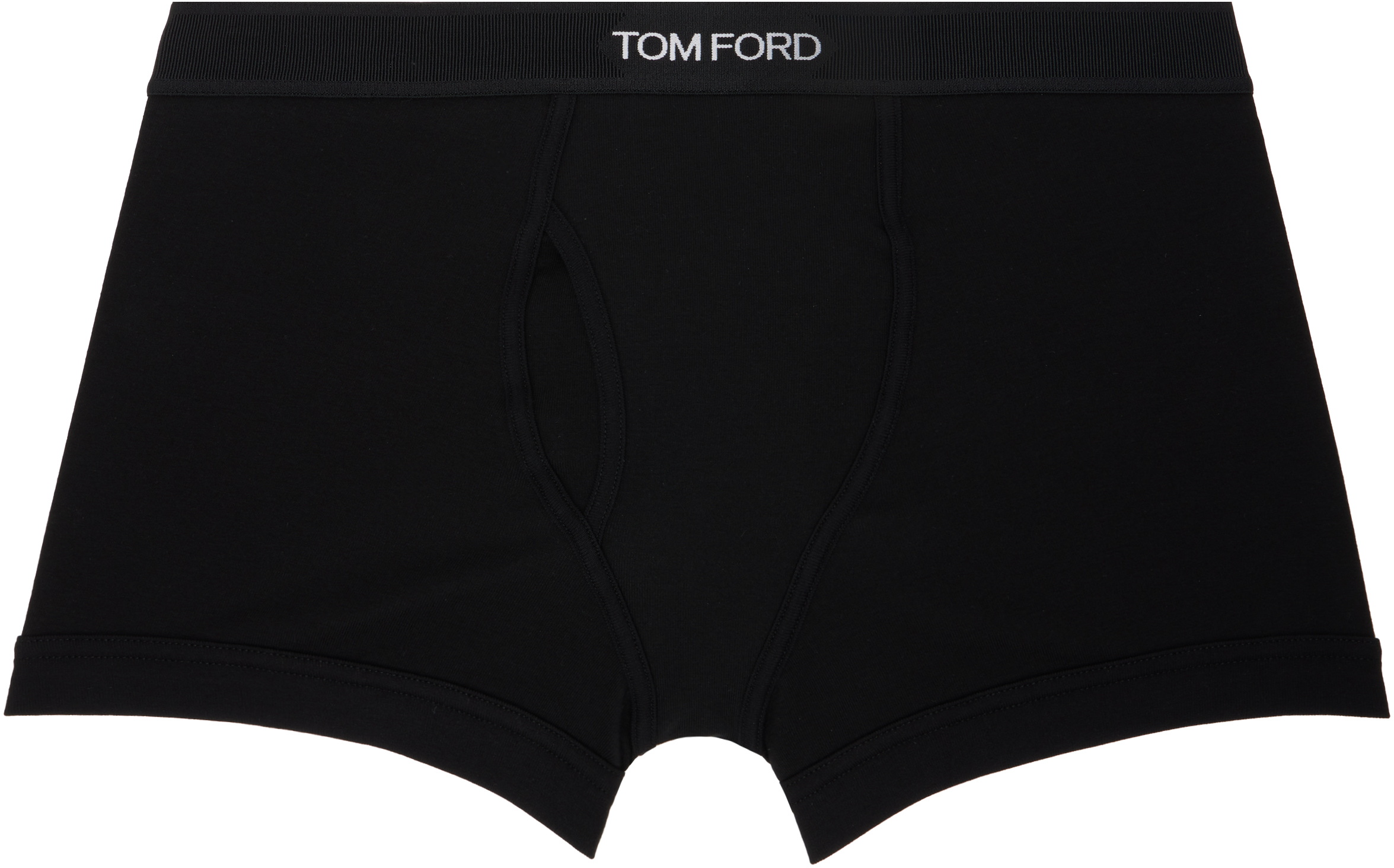 Tom Ford Black Cotton Boxer Briefs In Black