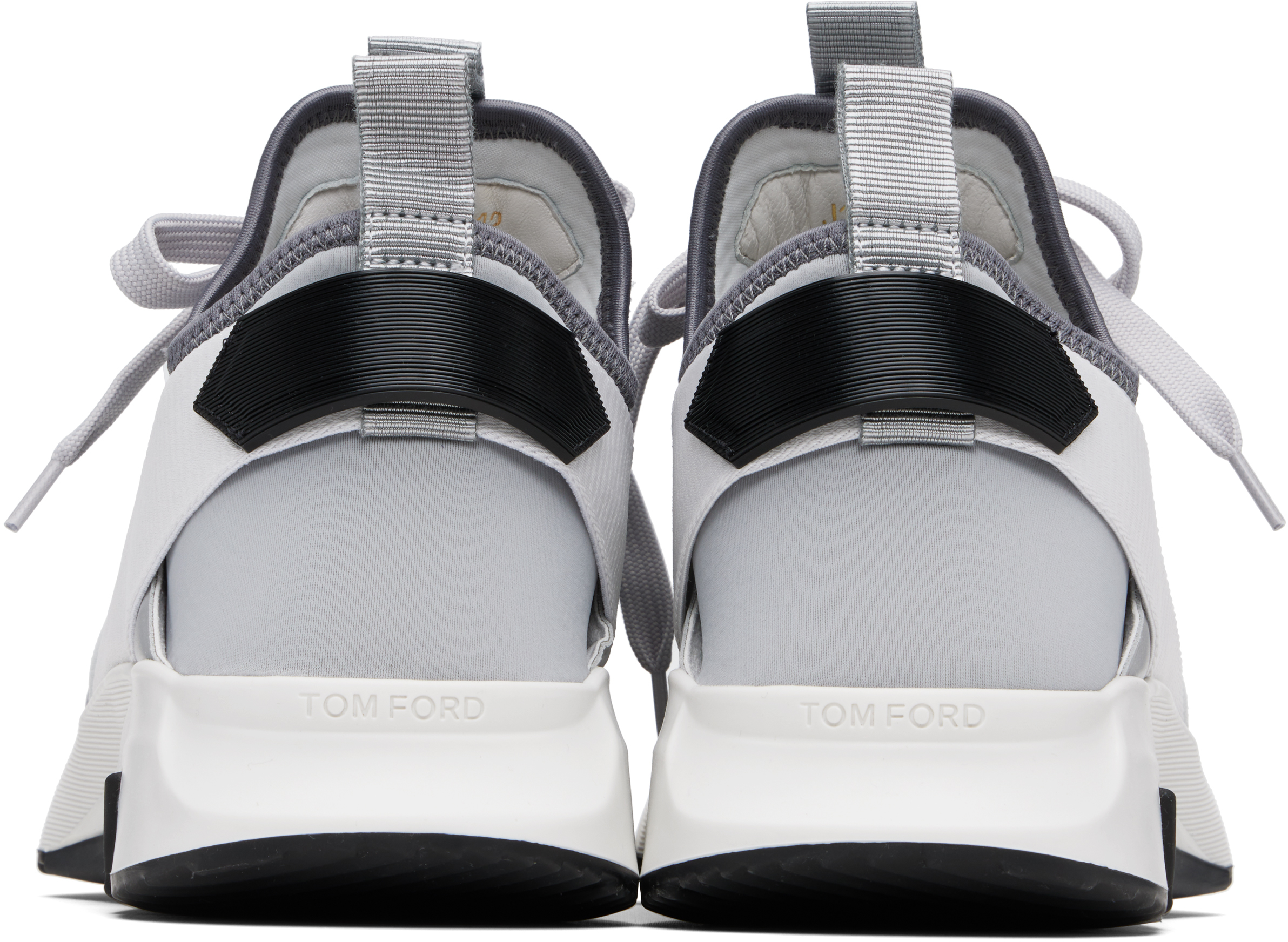 Tom Ford Gray Neoprene Suede Jago Sneakers In Gray