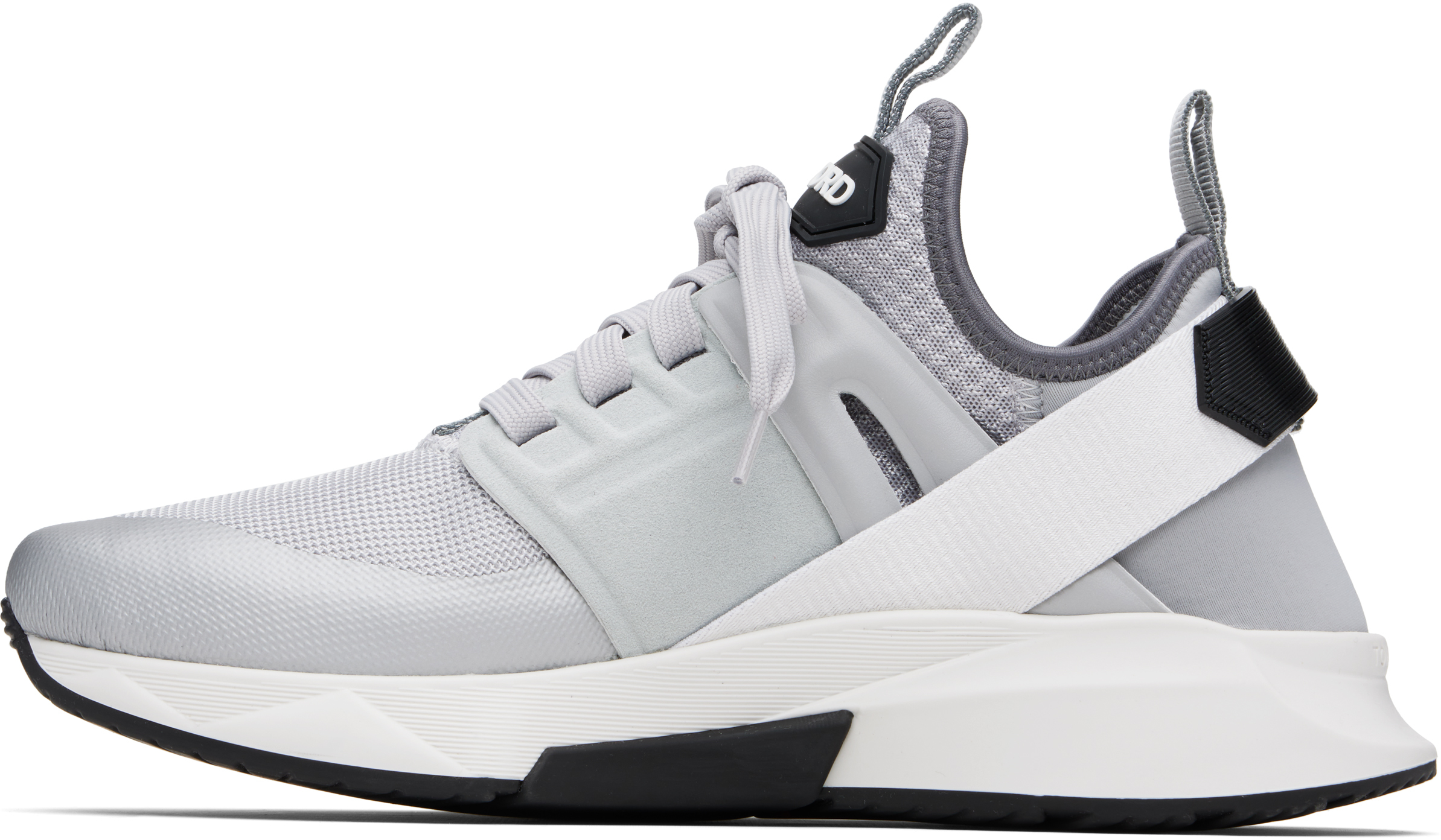 Tom Ford Gray Neoprene Suede Jago Sneakers In Gray