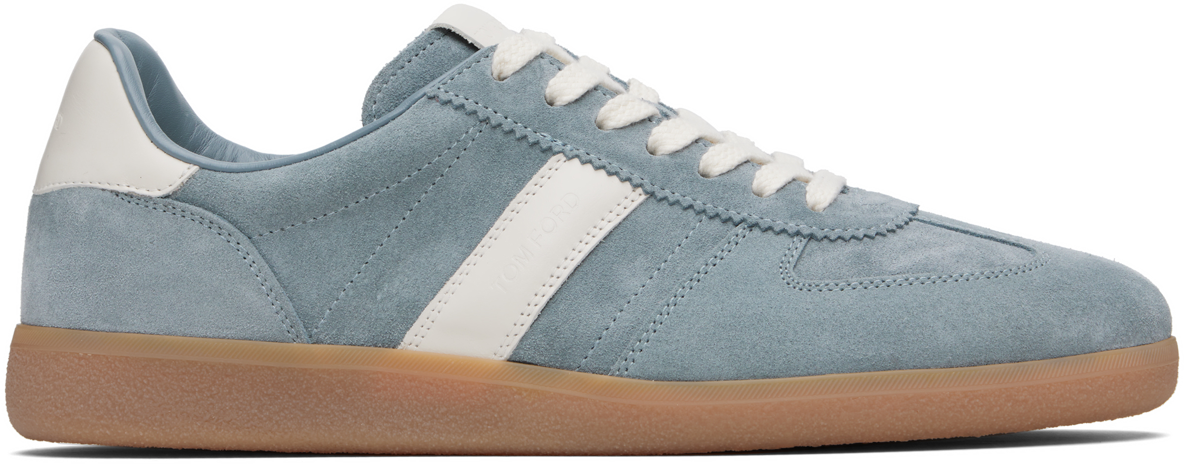 TOM FORD: Blue Suede Archer Sneakers | SSENSE