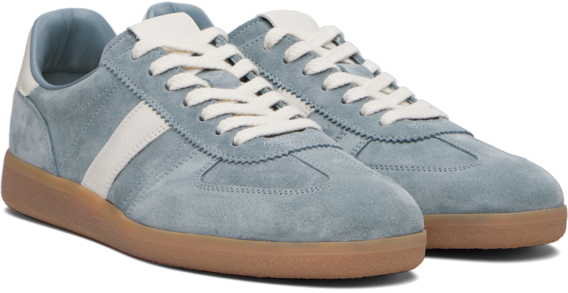 Tom Ford Blue Suede Archer Sneakers In Multi