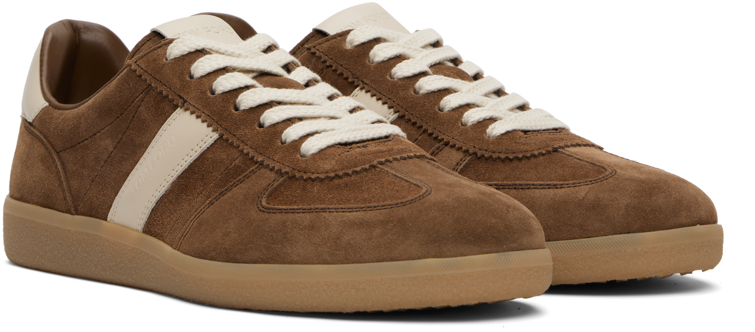 Tom Ford Suede Sneakers With Contrast Stripe And Rubber Sole