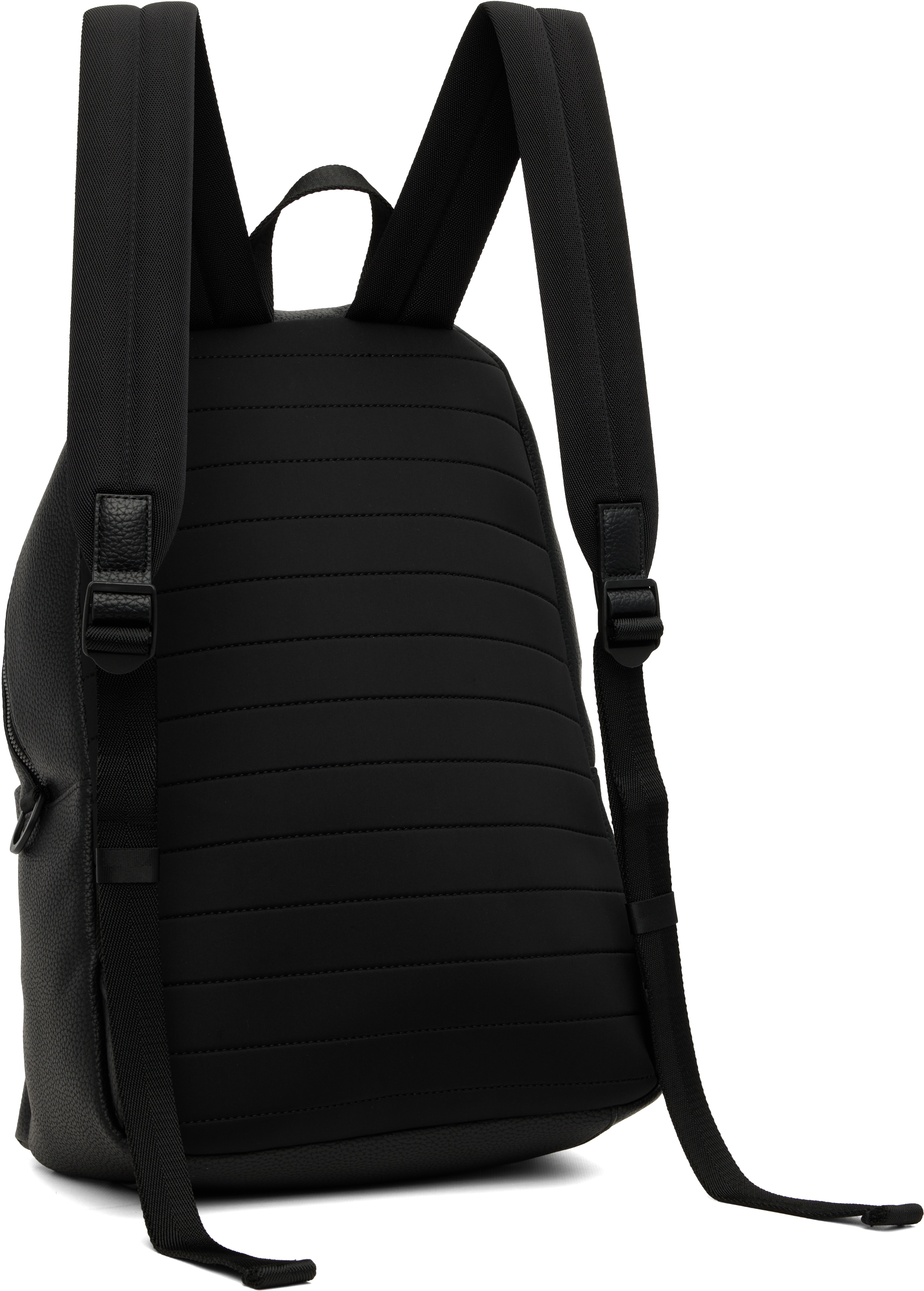 Hugo Boss Black Faux-leather Logo Backpack In Black