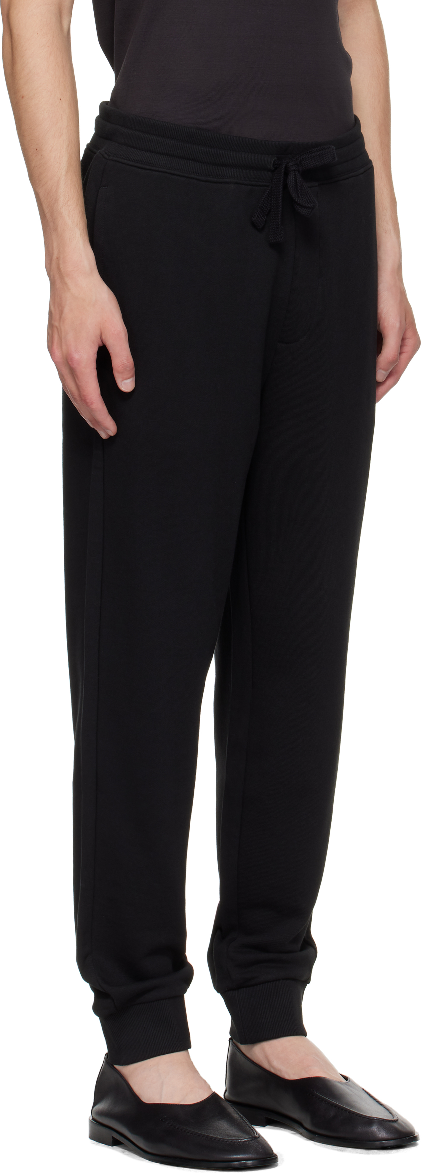 Hugo Boss Black Cuffed Logo Print Sweatpants In Black
