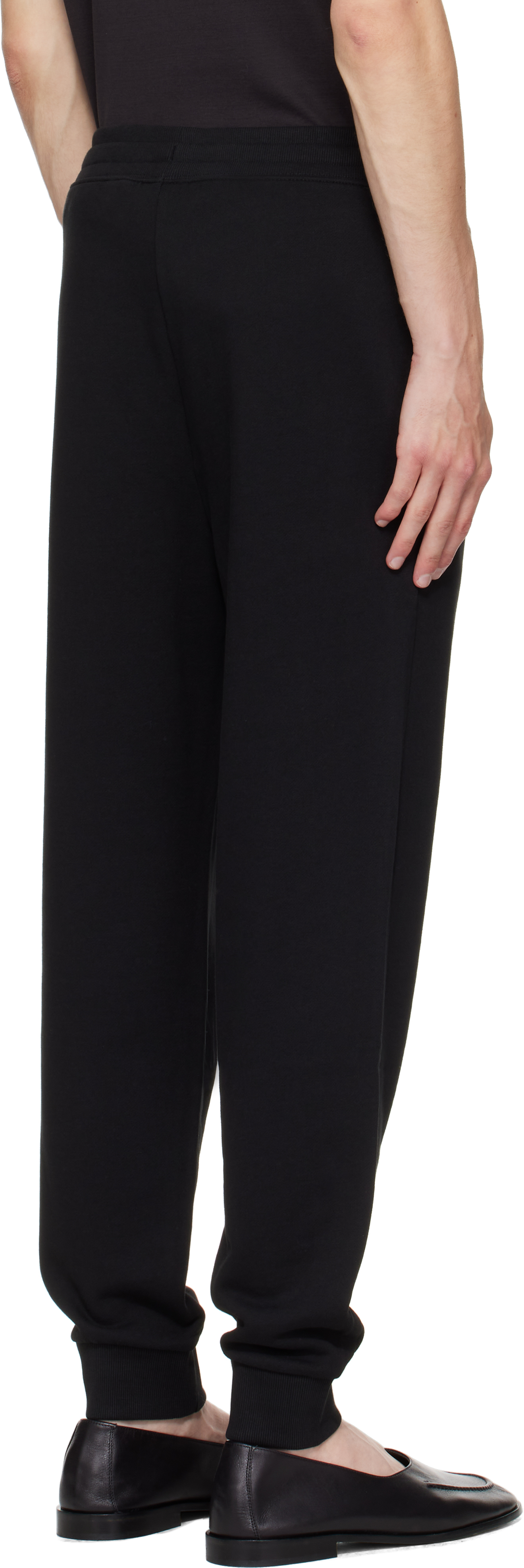 Hugo Boss Black Cuffed Logo Print Sweatpants In Black