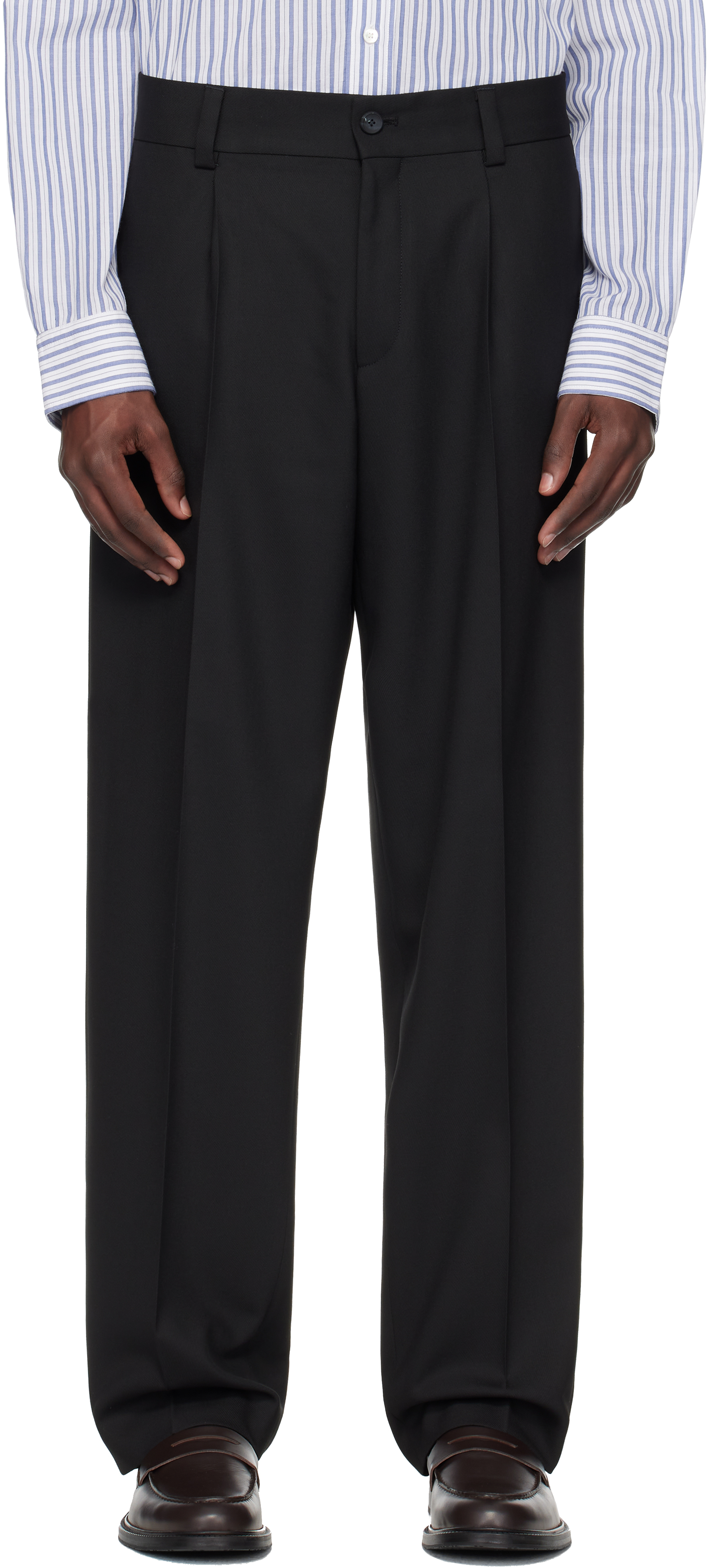 Black Modern-Fit Trousers