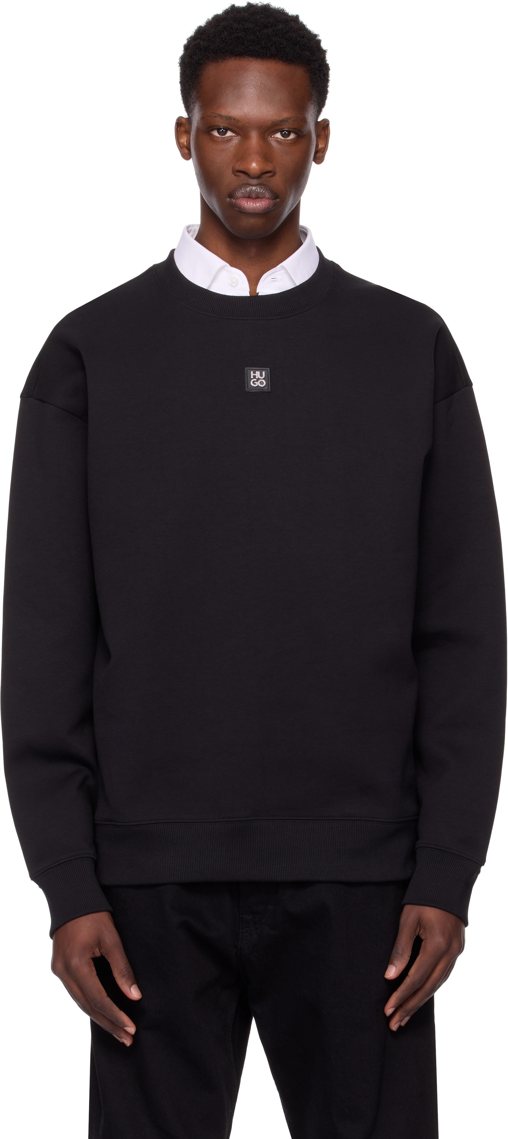 Black Stacked Logo Badge Sweatshirt