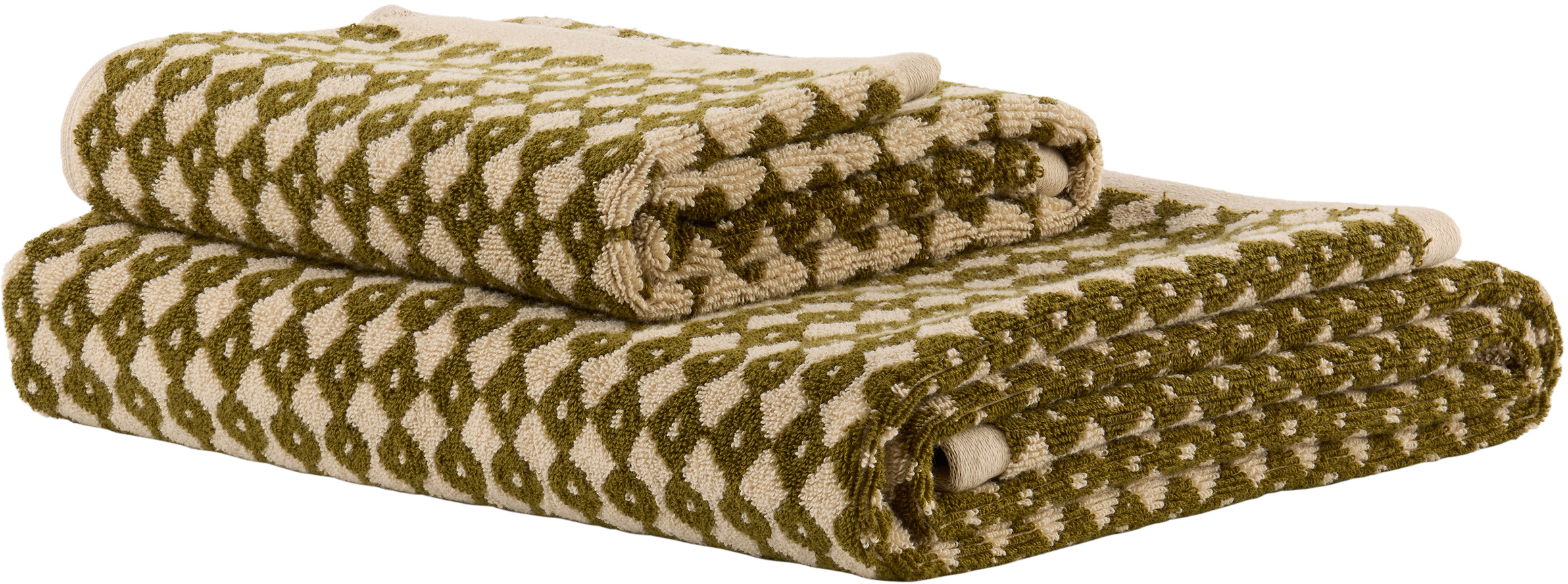 Autumn Sonata Beige & Khaki Alessandra Williams Edition Hanna Bath & Hand Towel Set