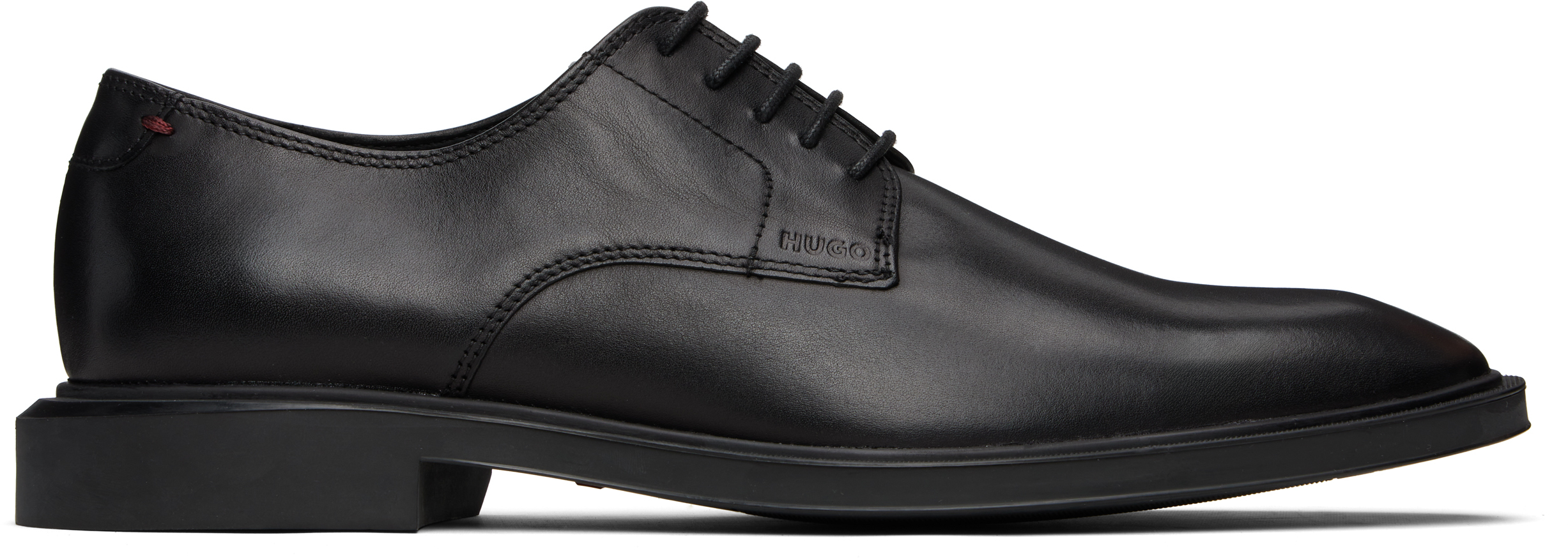 Black Rubber-Sole Leather Derbys