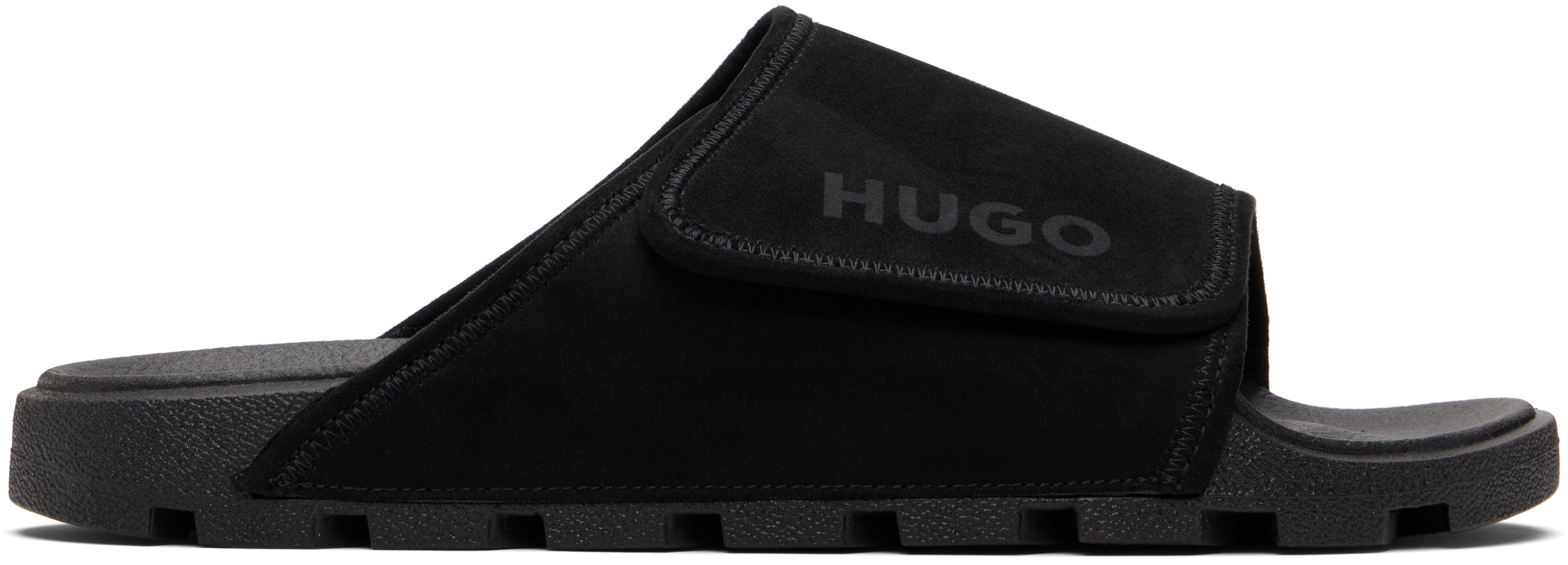 Black Strap Faux-Suede Upper Sandals