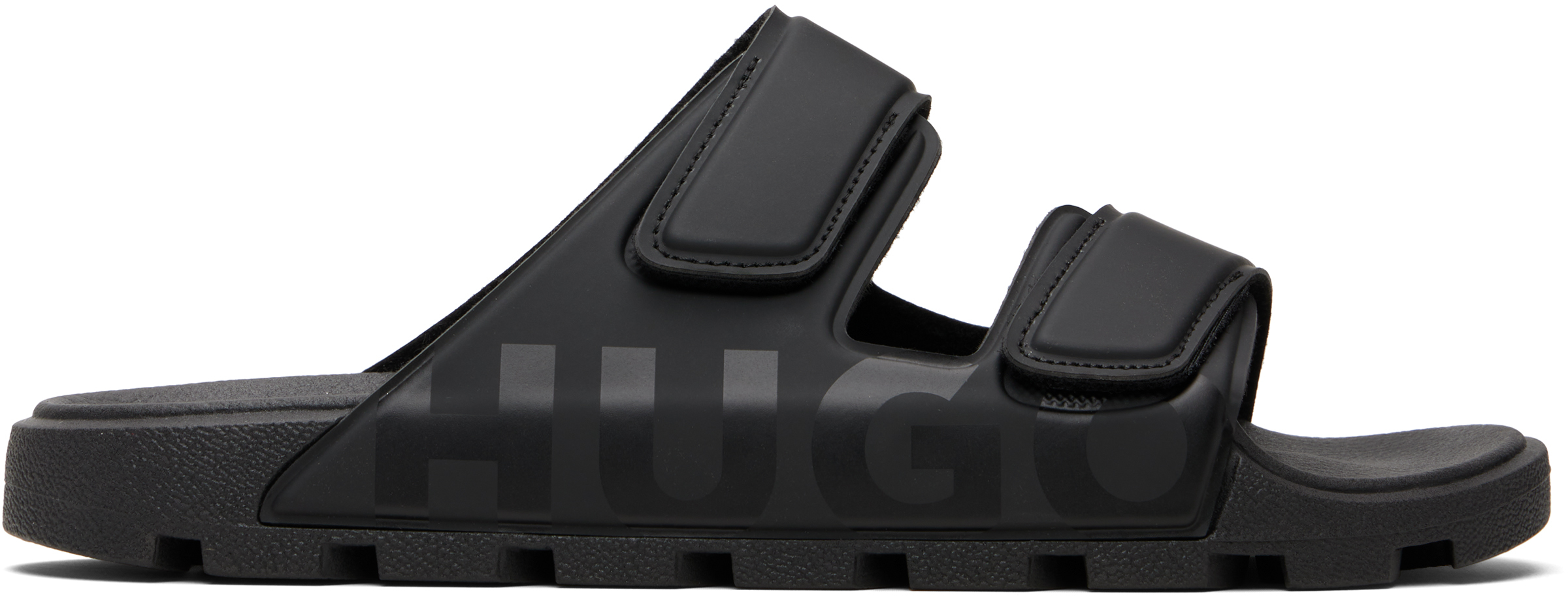 Black Logo Double Touch Sandals