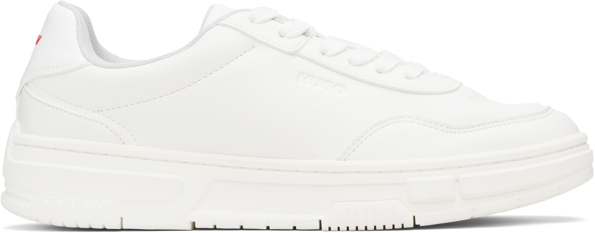 Black Faux-Leather Zigzag Detailing Sneakers