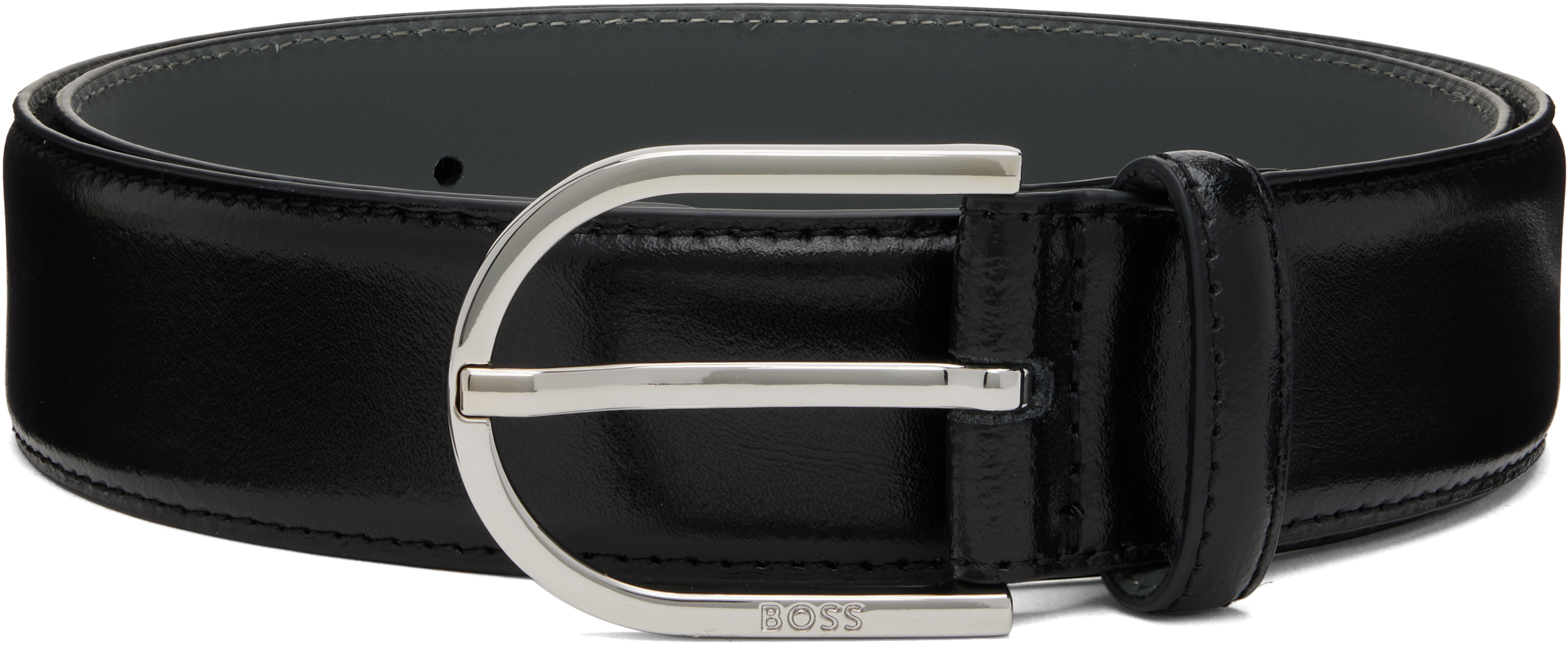Hugo Boss Black Leather Belt In Black