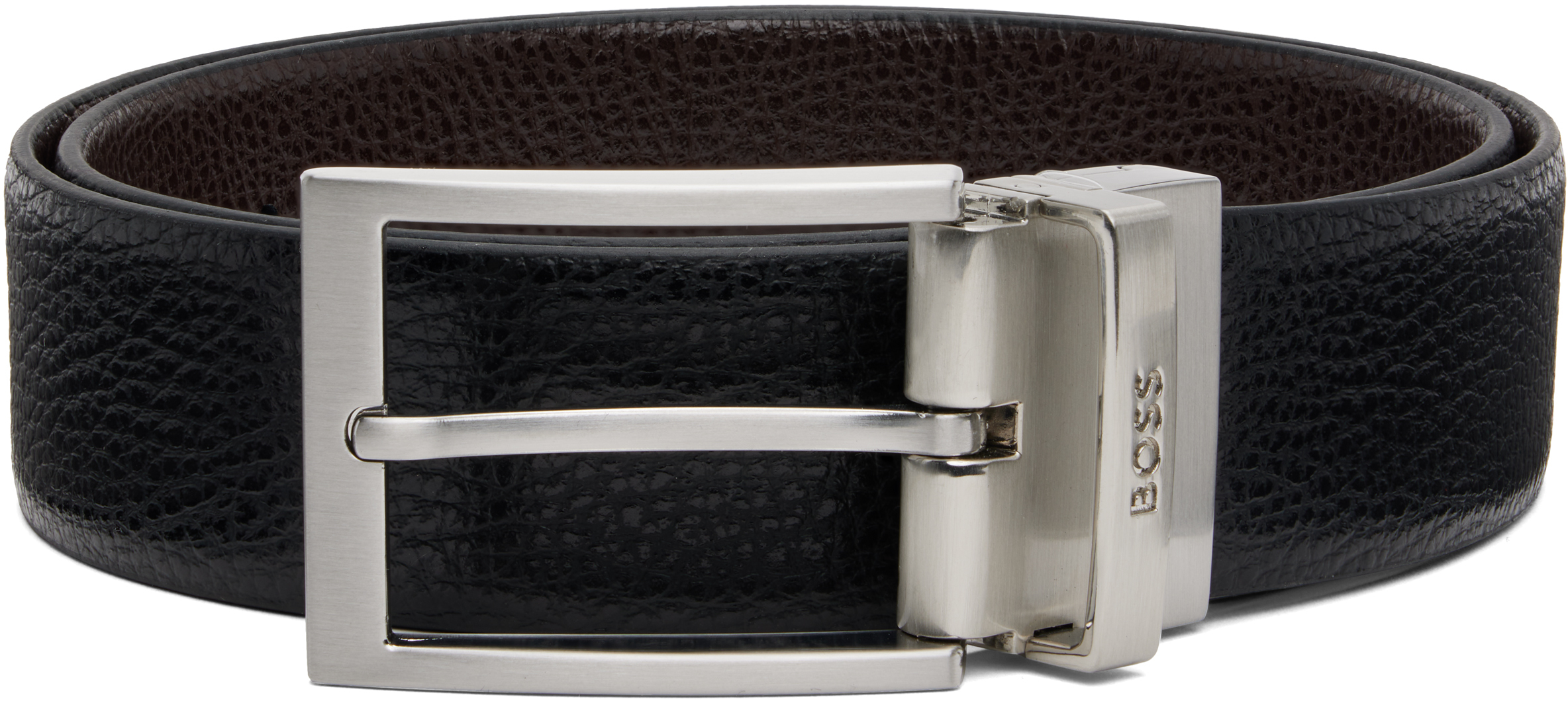 Black & Brown Leather Logo Keeper Reversible Belt