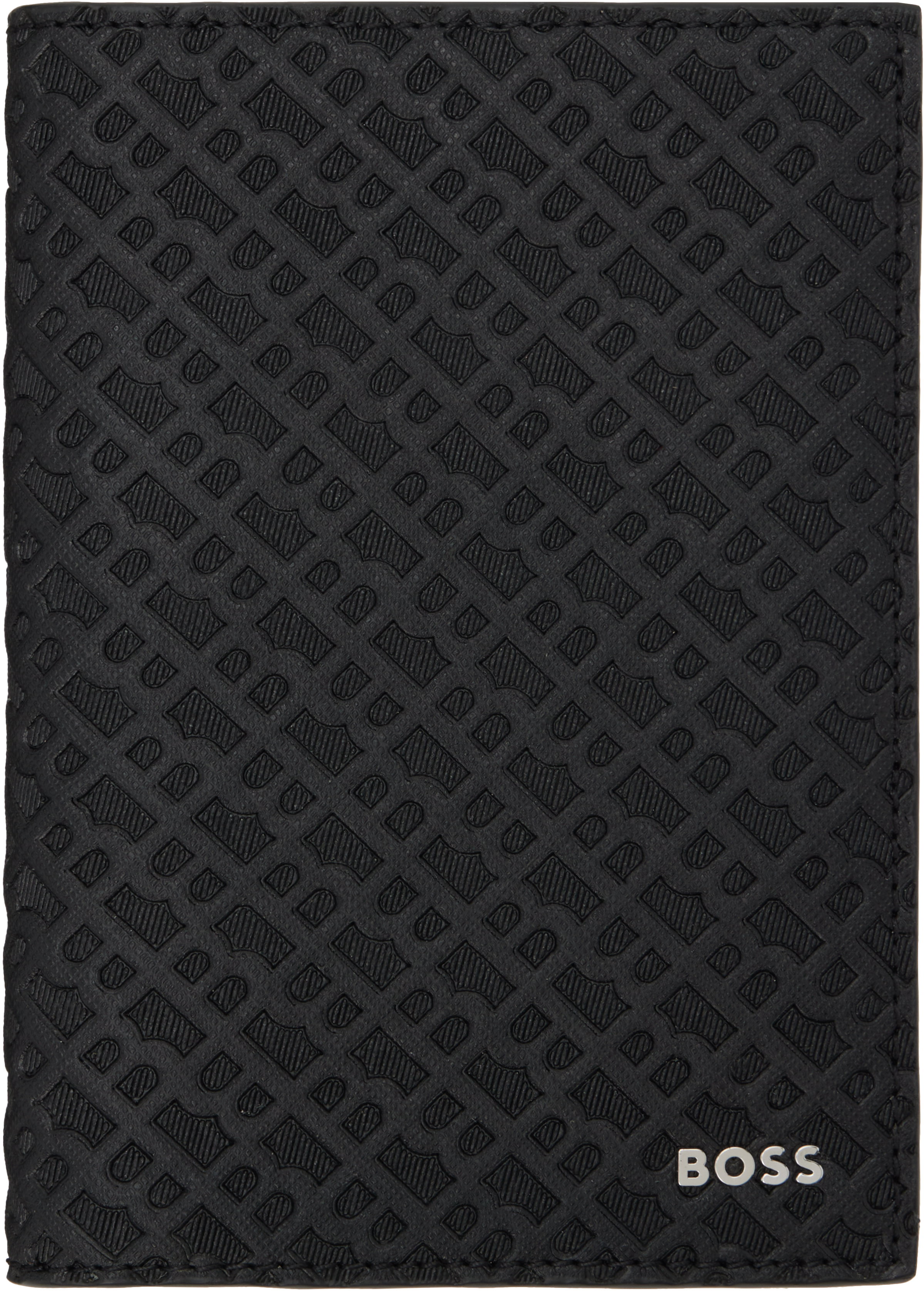 Black Embossed-Logo Passport Holder