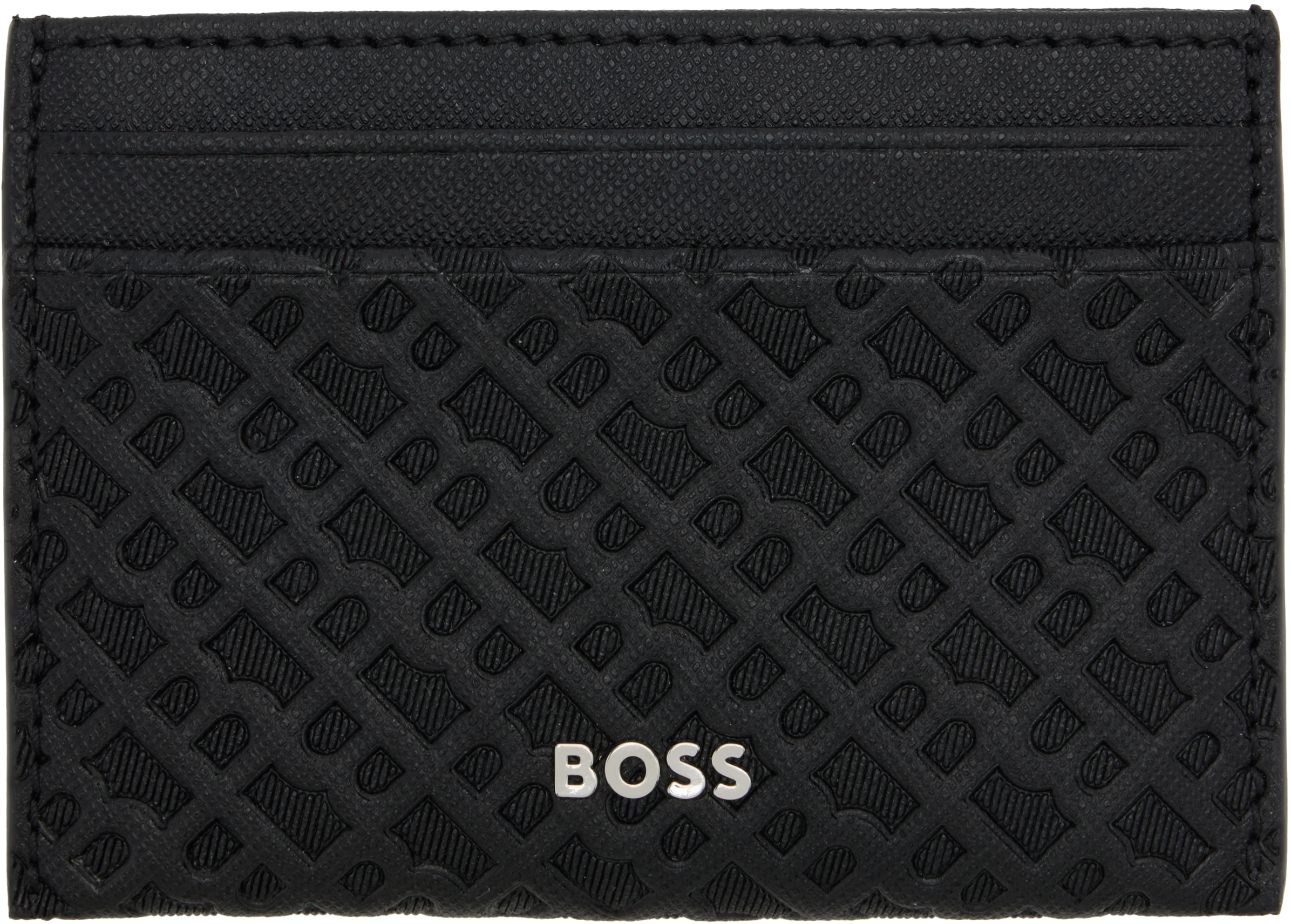 Black Embossed-Logo Card Holder