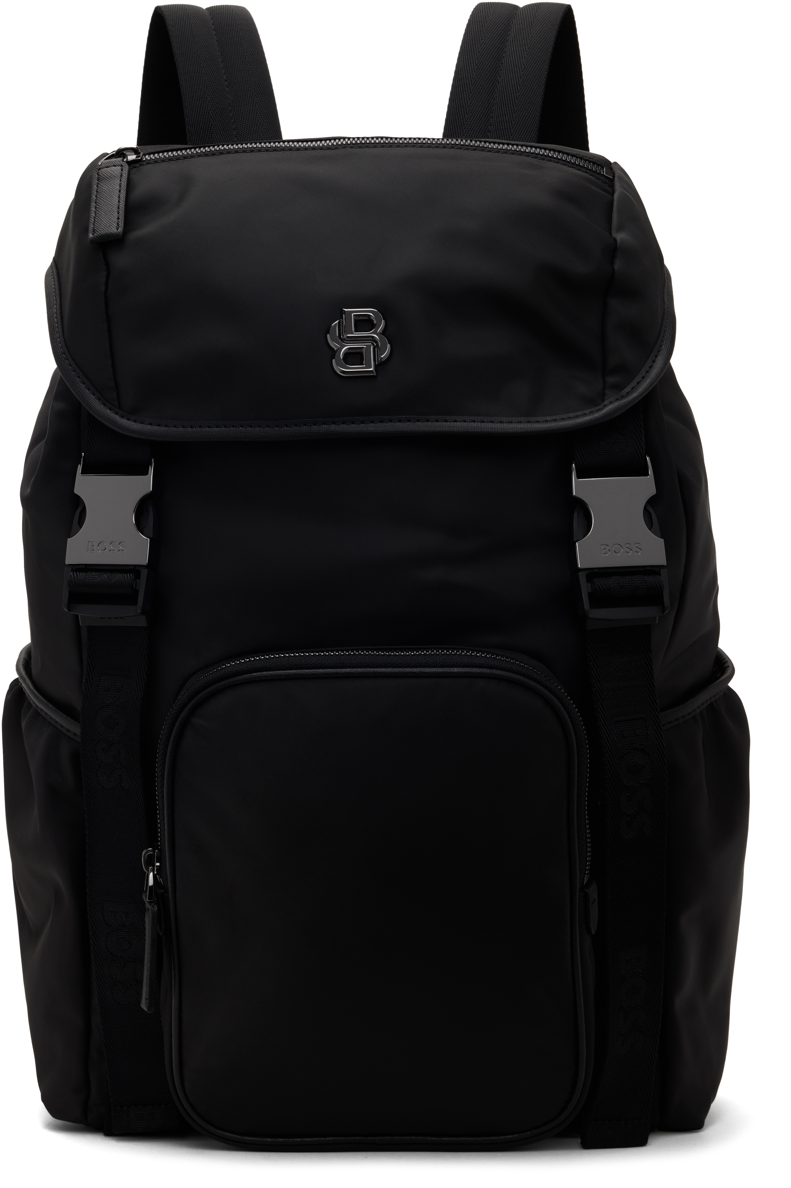 BOSSのブラック Double B モノグラム バックパックがセール中