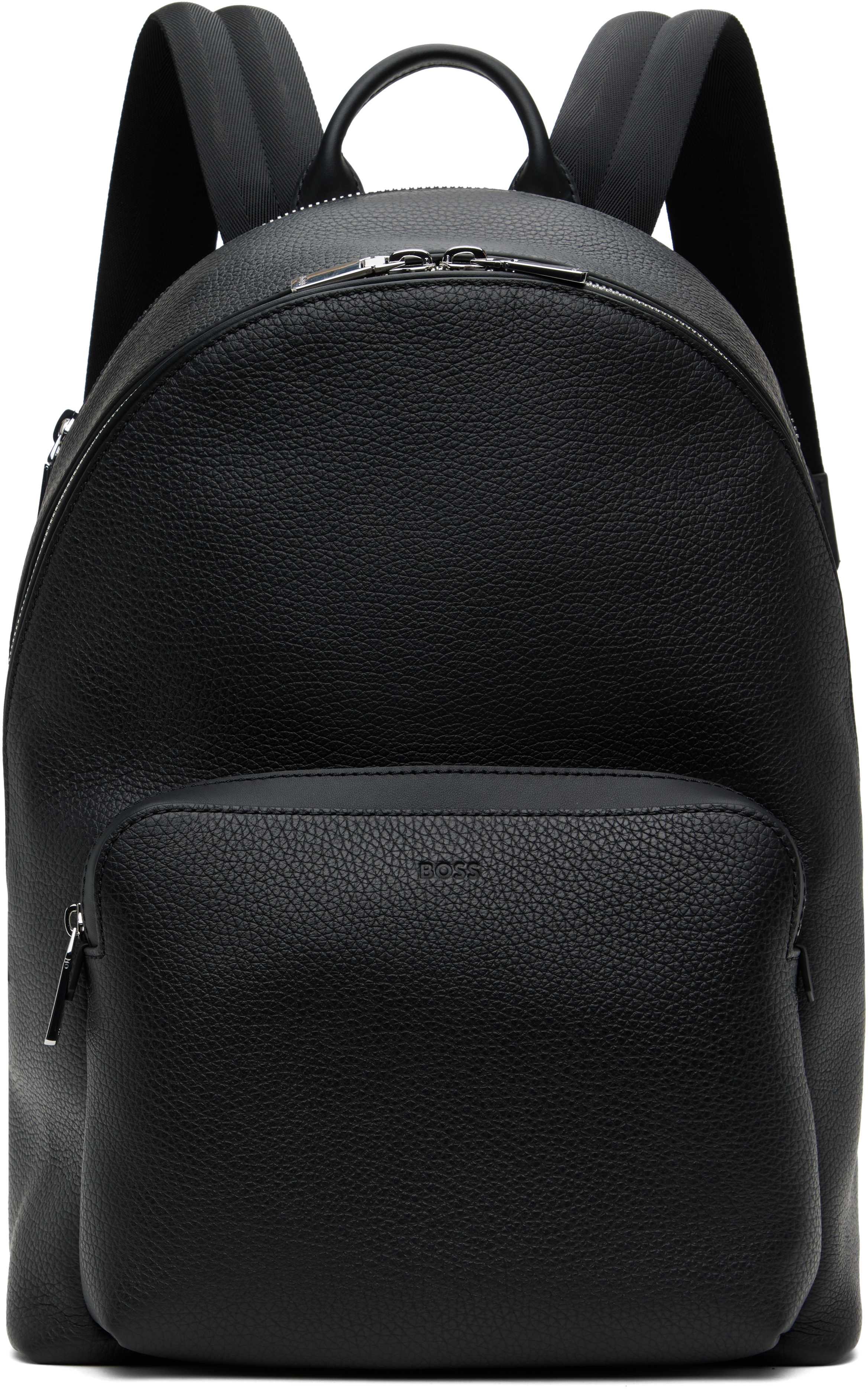 BOSS: ブラック Smart Sleeve グレインレザー バックパック