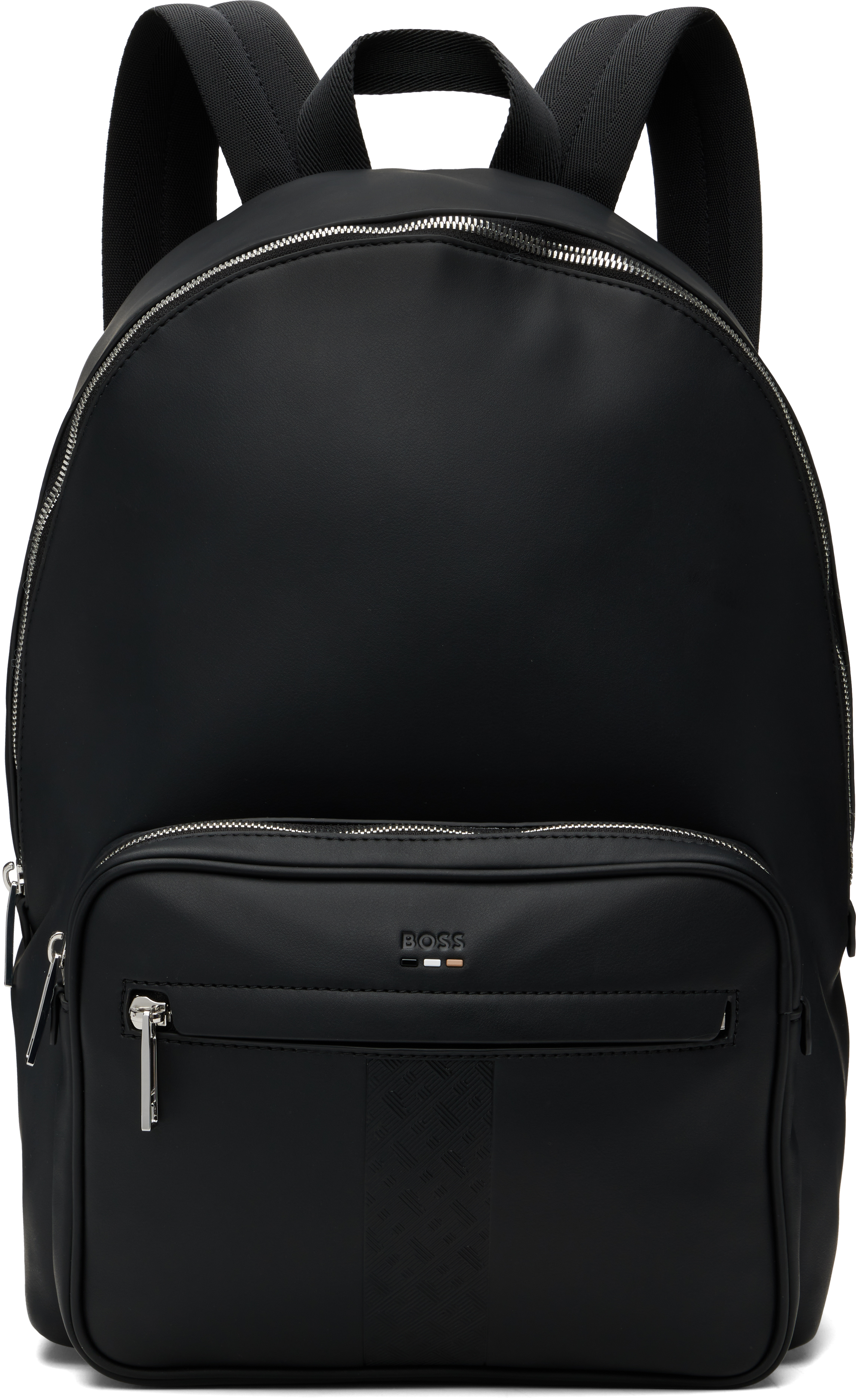 Hugo Boss Black Structured Signature Trims Backpack In Black