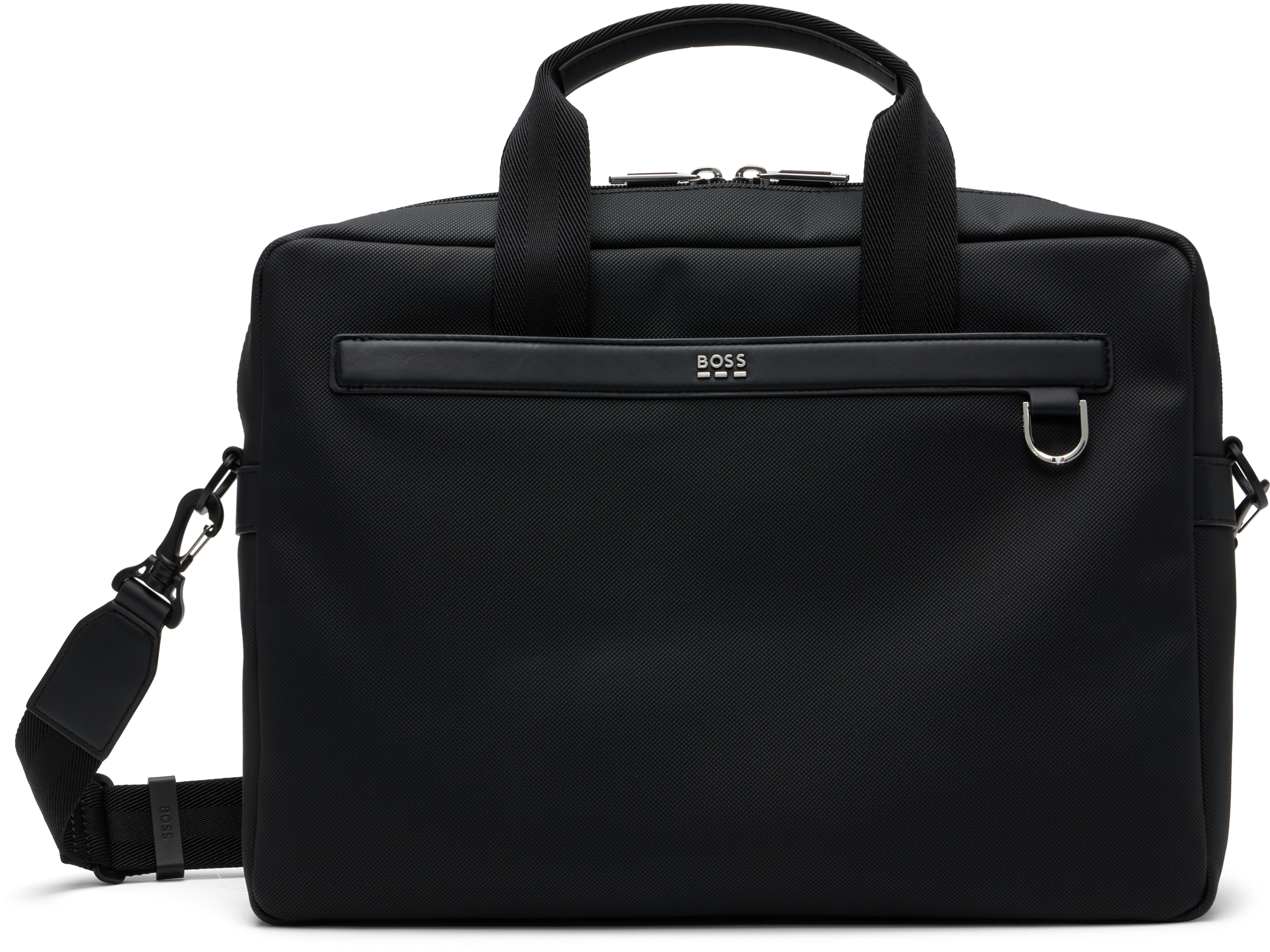 Black Multi-Pocket Logo Briefcase