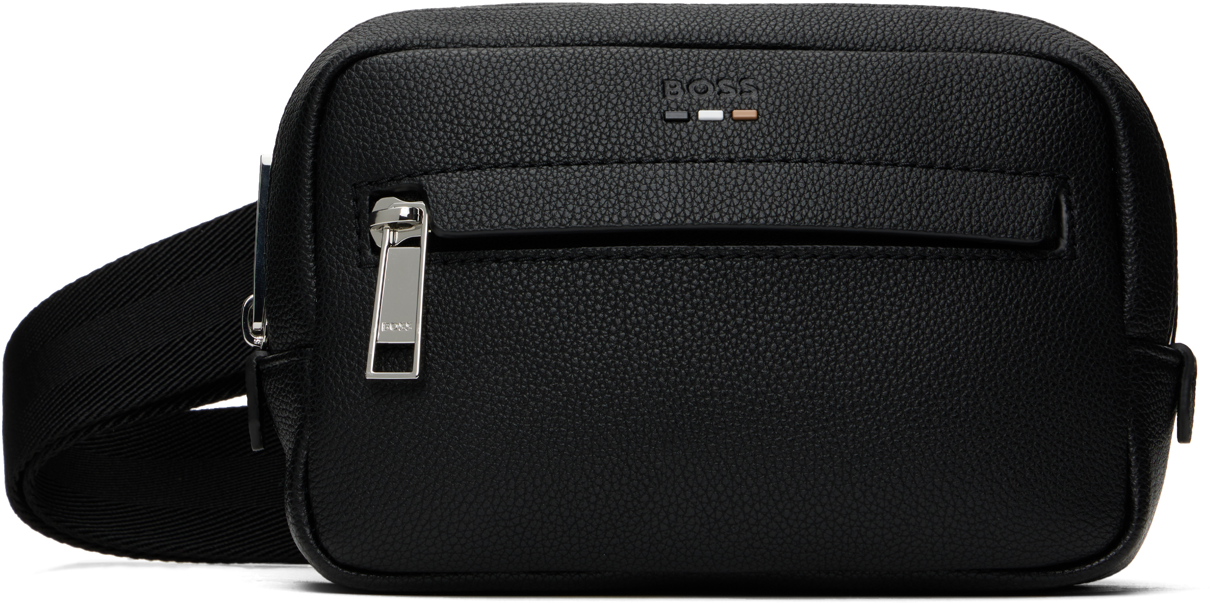 かっこいい【Hugo Boss】 ペブルグレイン フェイクレザー バッグ HUGO - グレイン フェイクレザー バックパック スタックロゴ