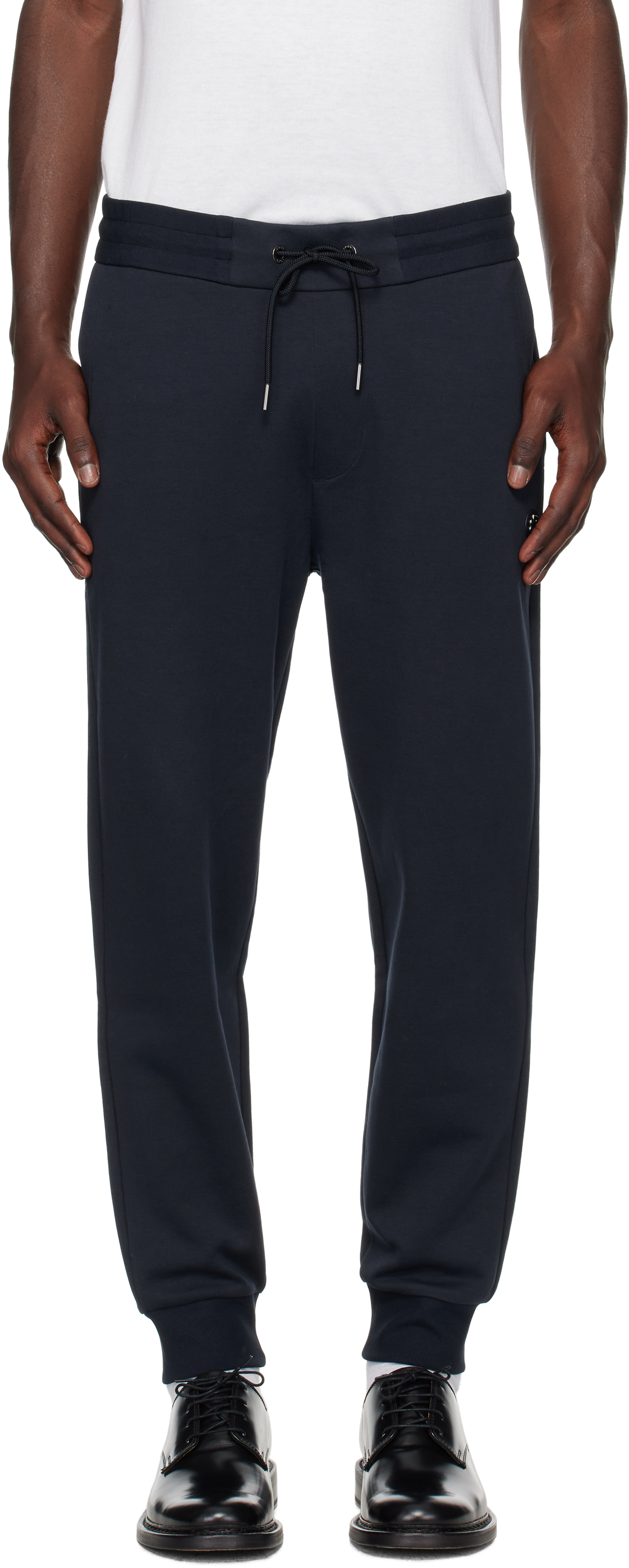 Navy Drawstring Jersey Cotton Sweatpants