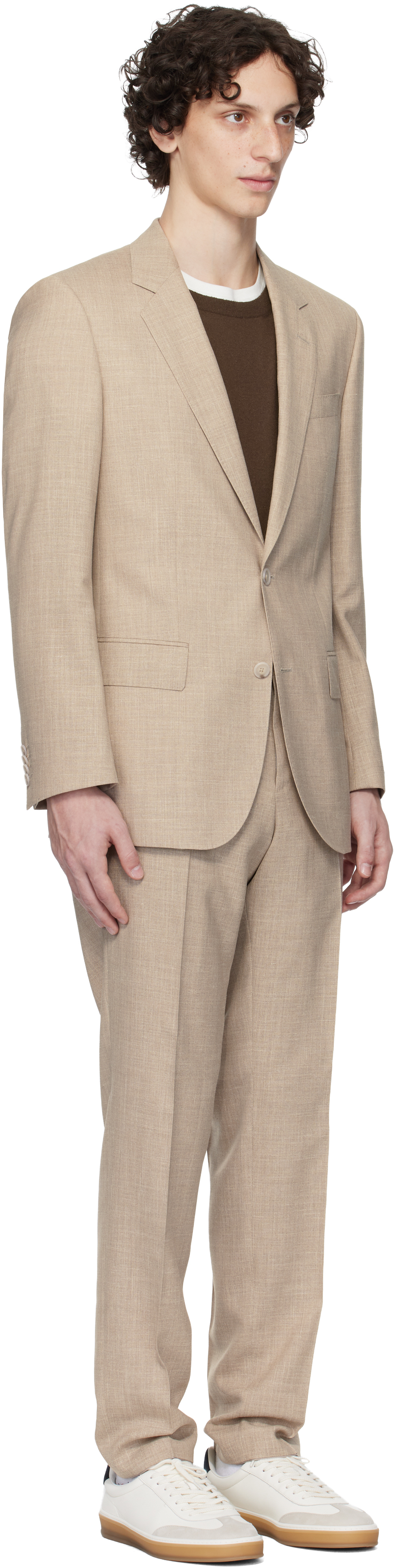 Hugo Boss Beige Beckham Edition Virgin Wool & Silk Suit