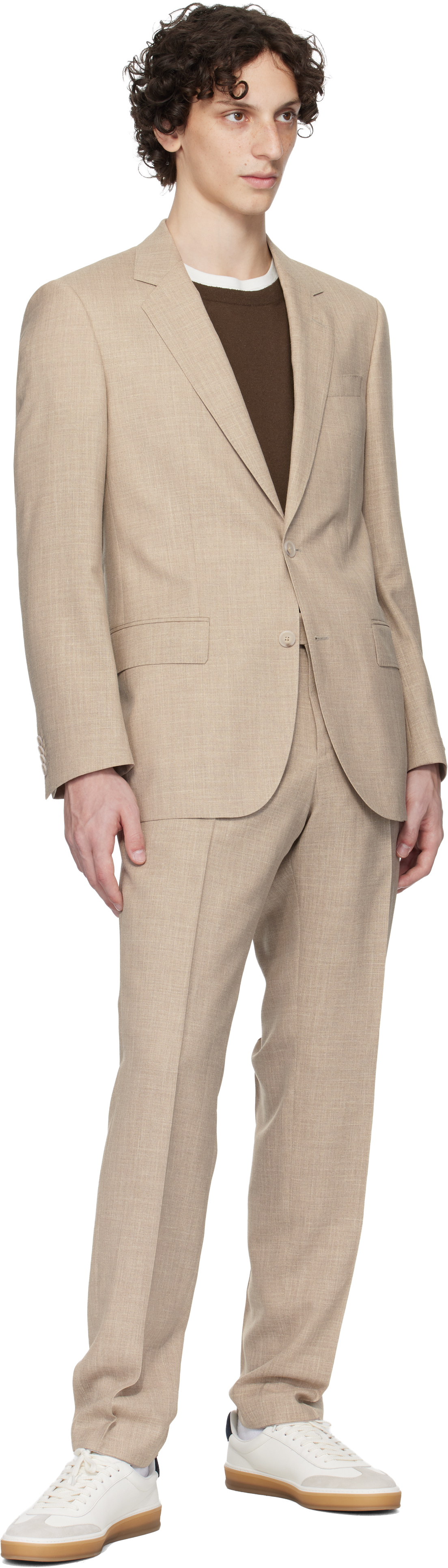 Hugo Boss Beige Beckham Edition Virgin Wool & Silk Suit