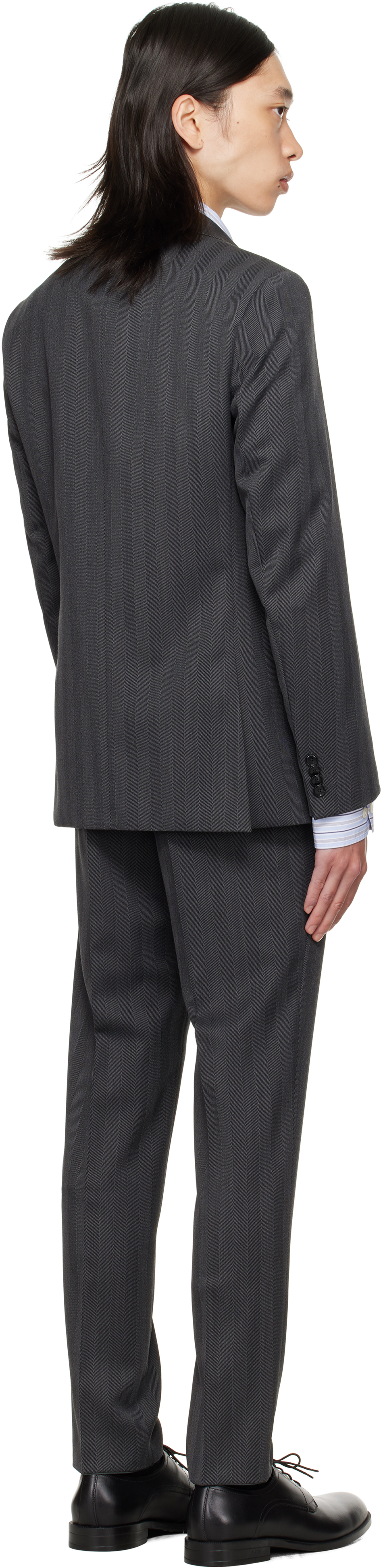 Hugo Boss Gray Slim-fit Two-piece Suit In Gray