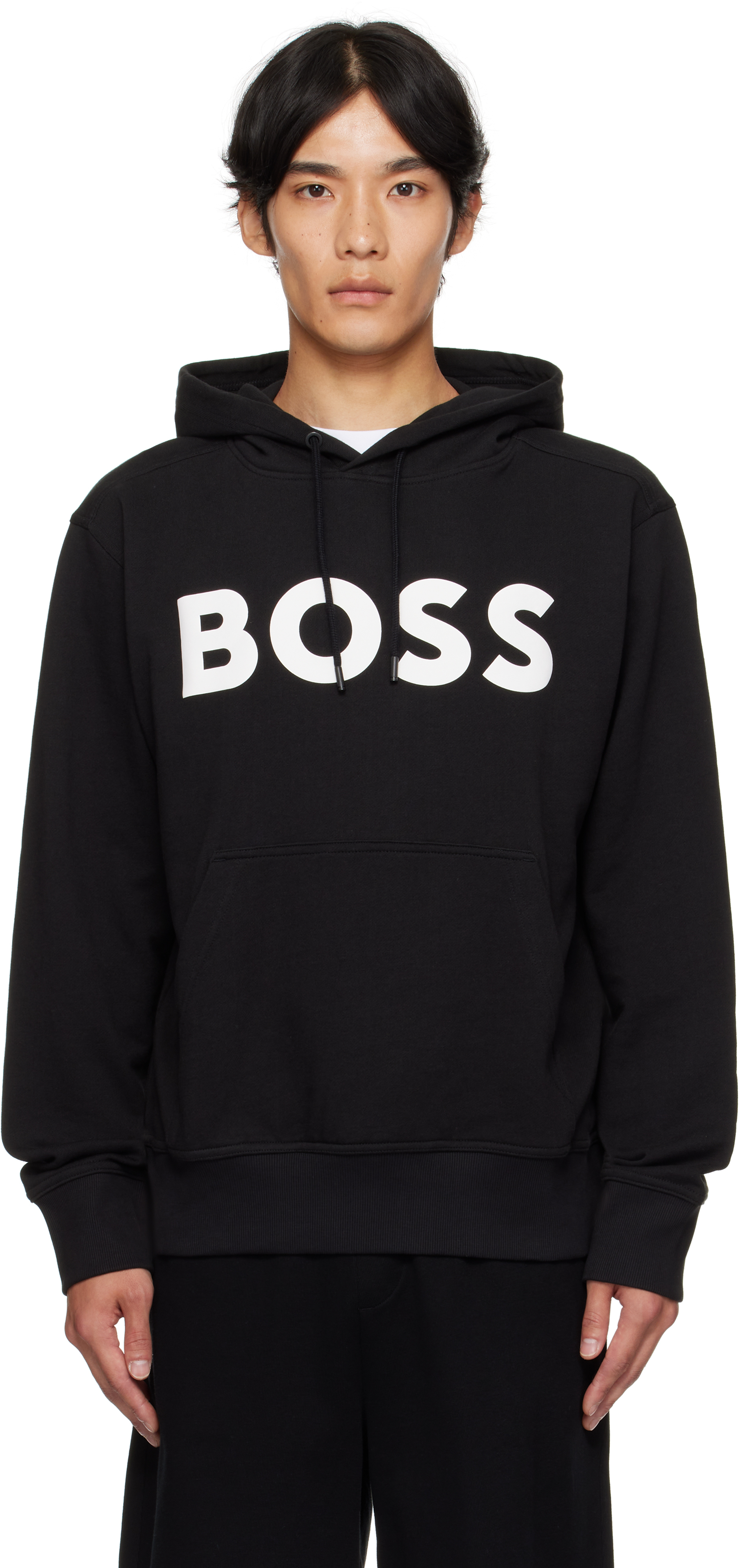 BOSS ベージュ レギュラーフィット ニットフーディ HUGO - オーバーサイズフィット セータードレス ロゴディテール