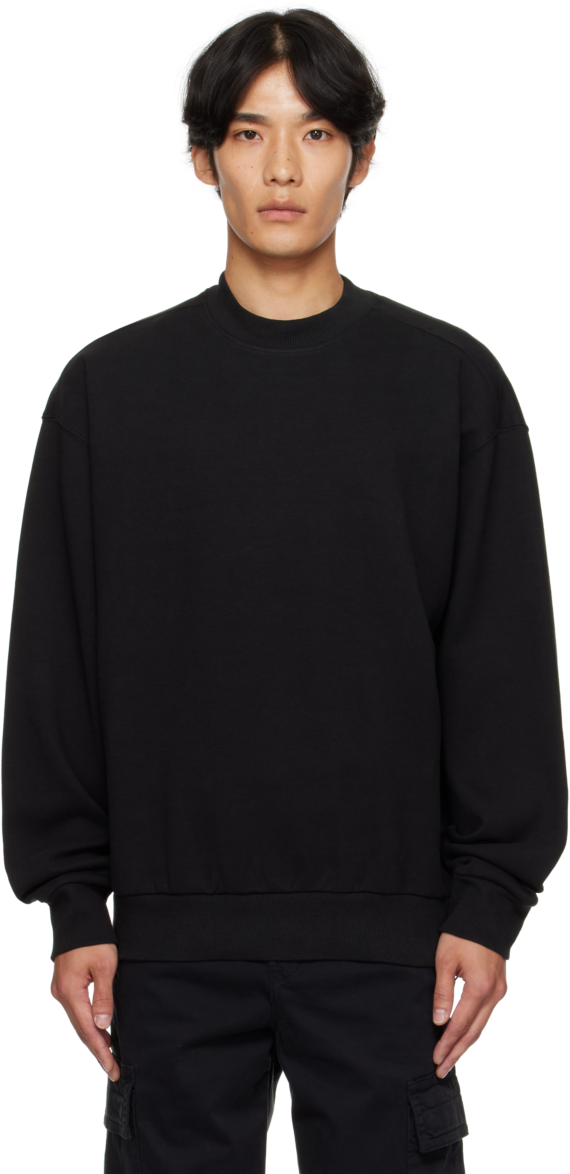 Black Oversized-Fit Sweatshirt