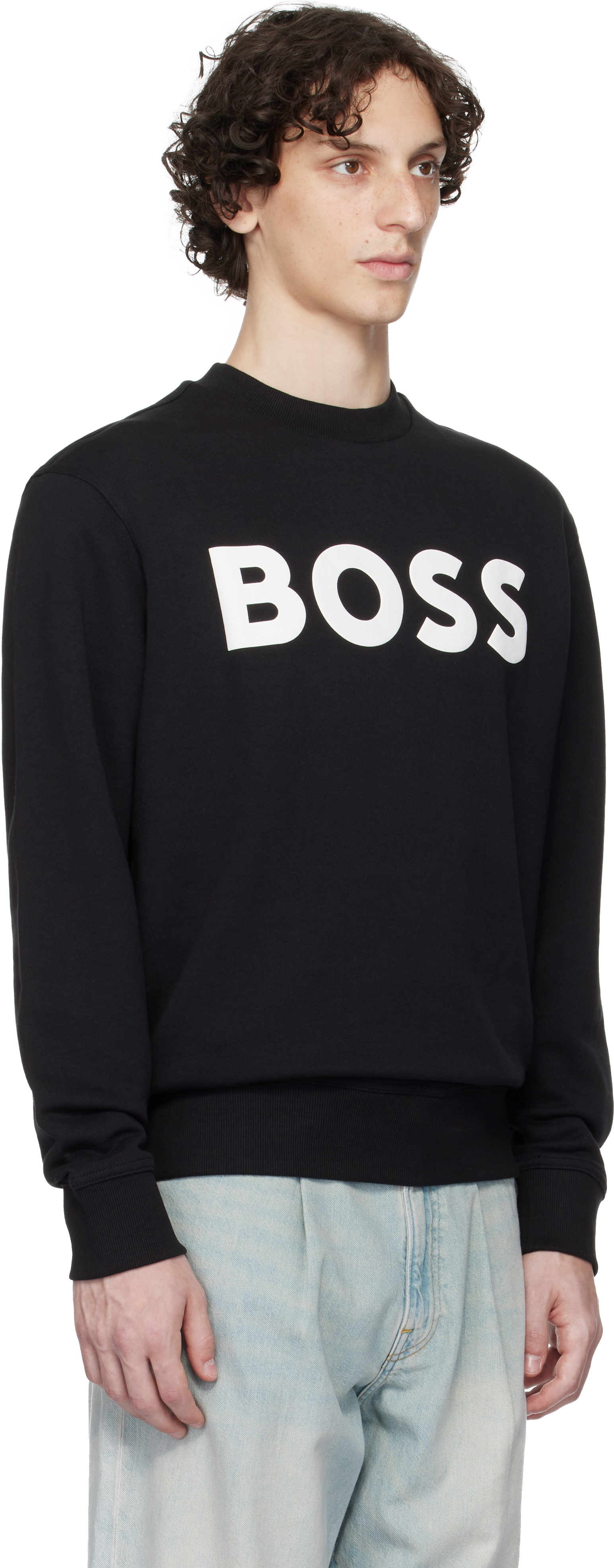 Hugo Boss Relaxed-fit Cotton-terry Sweatshirt With Rubber-print Logo