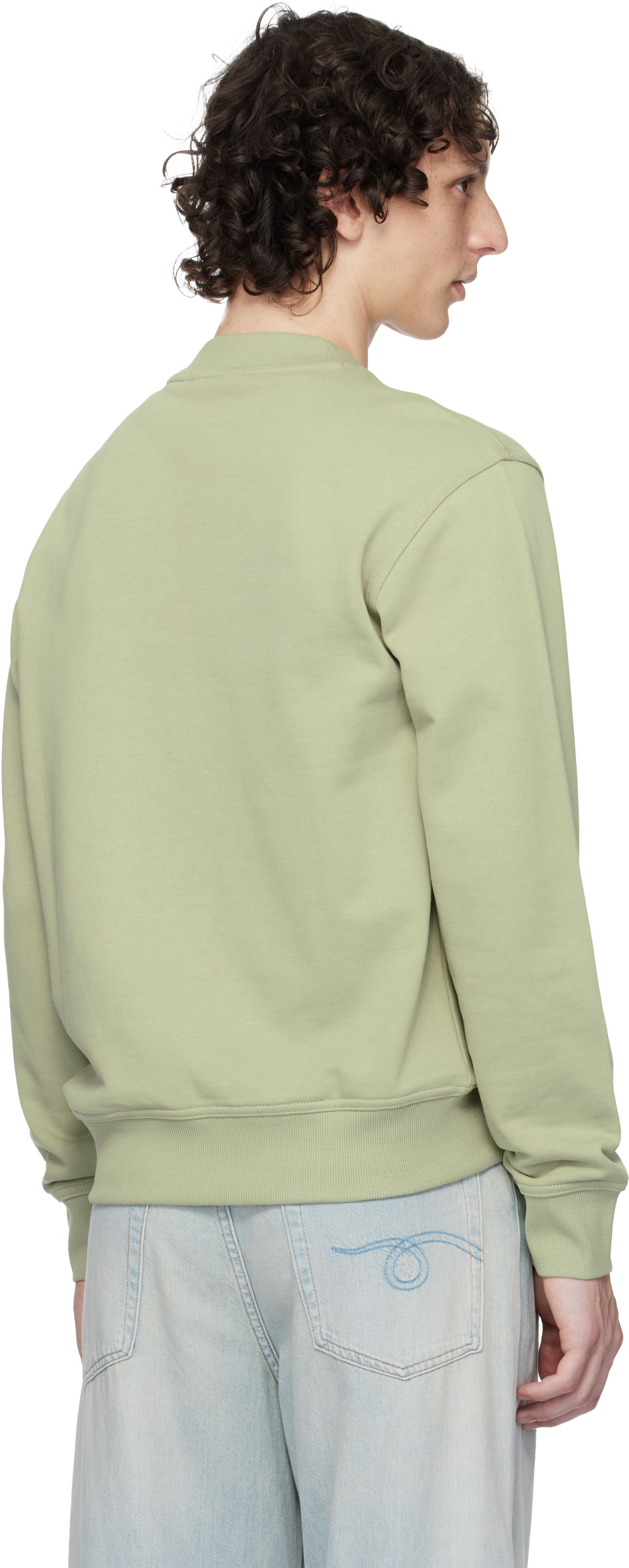 Hugo Boss Khaki Relaxed-fit Terry Contrast Logo Sweatshirt