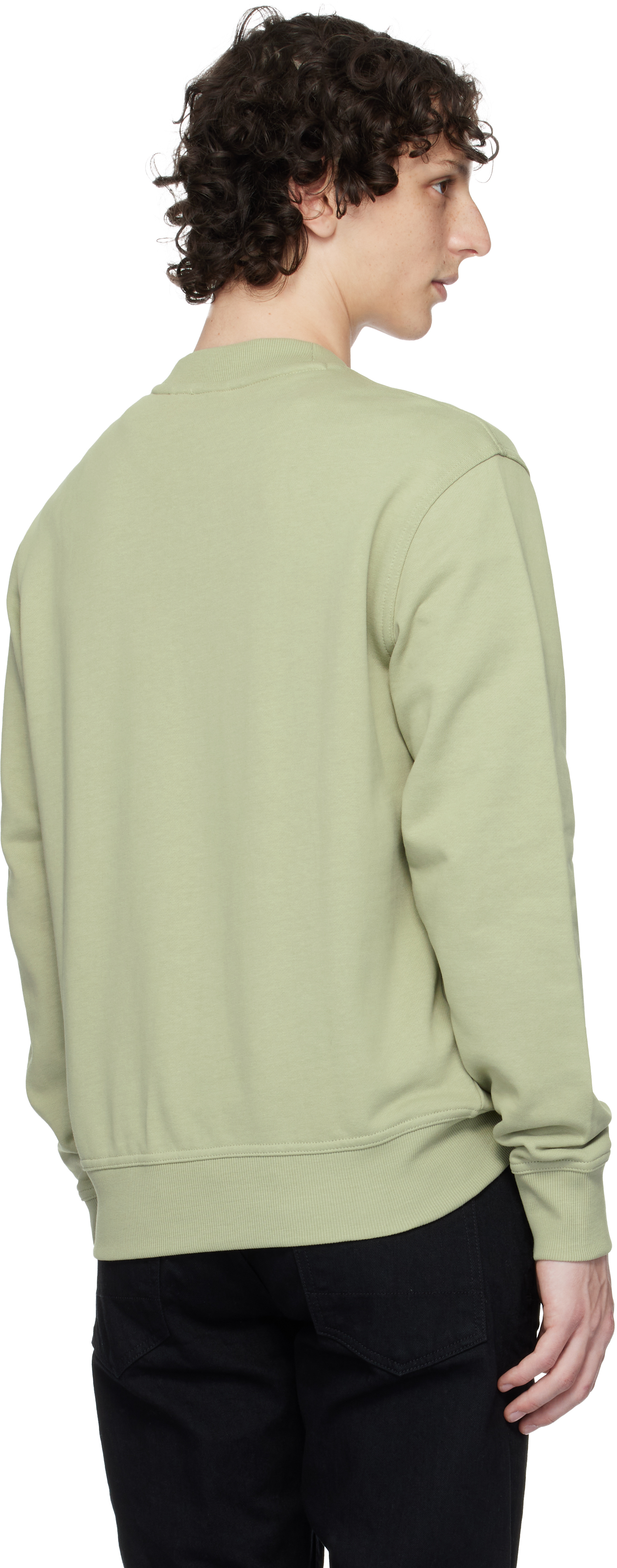 Shop Hugo Boss Khaki Relaxed-fit Cotton-terry Logo Sweatshirt