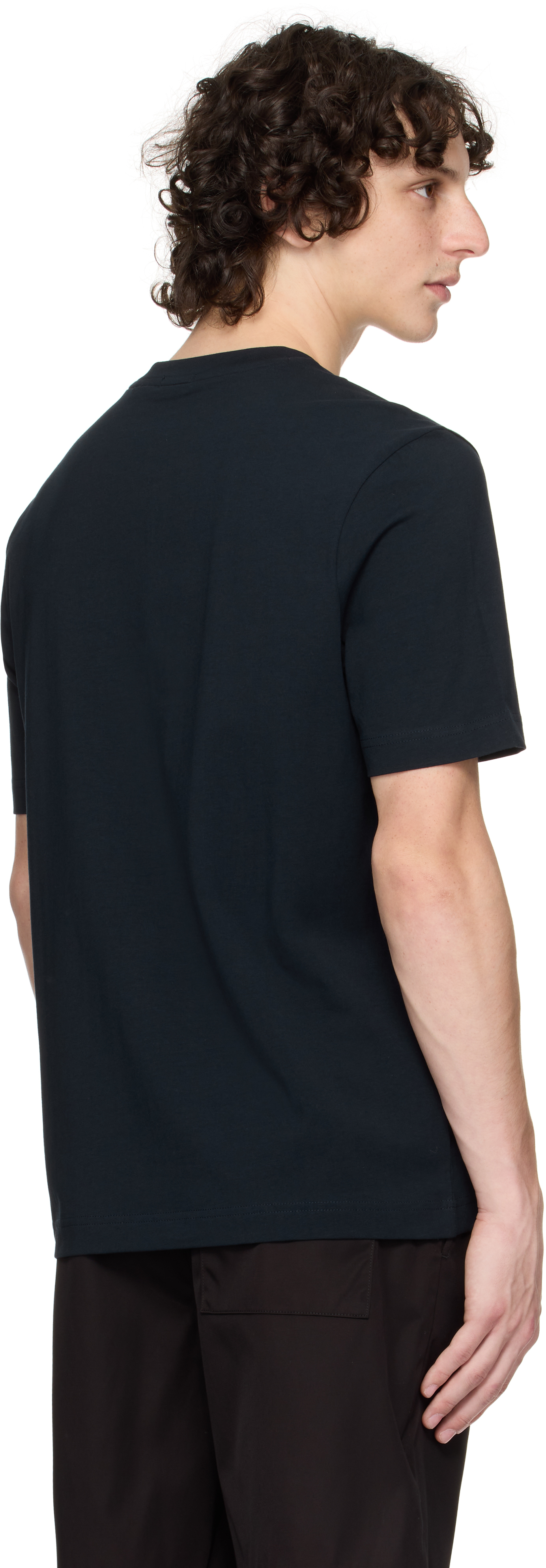 Hugo Boss Relaxed-fit T-shirt In Cotton With Logo Print In Blue
