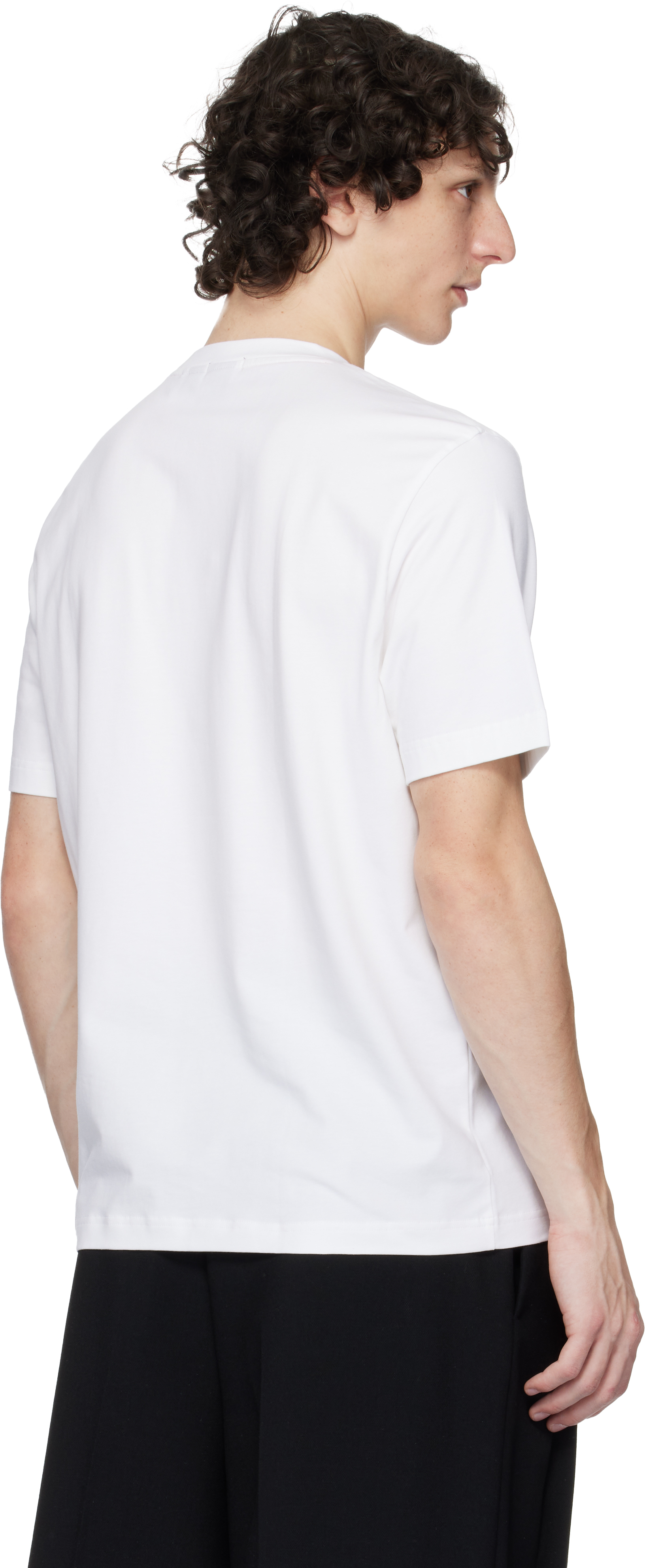 Hugo Boss White Relaxed-fit Stretch Cotton Logo T-shirt