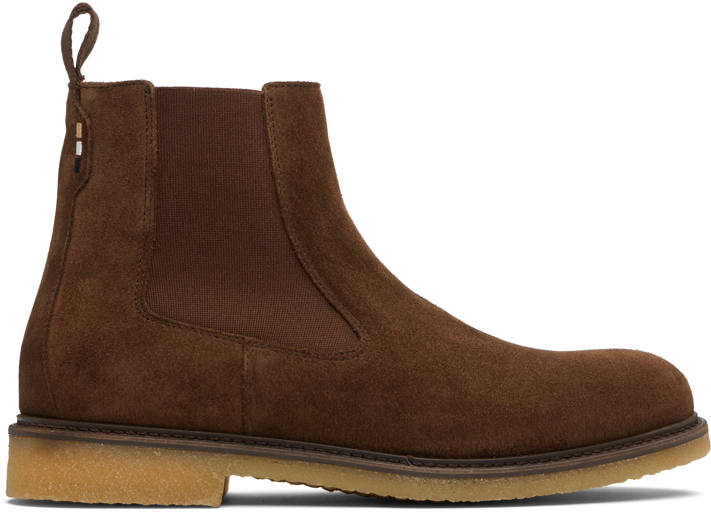 Brown Elasticated Panels Chelsea Boots