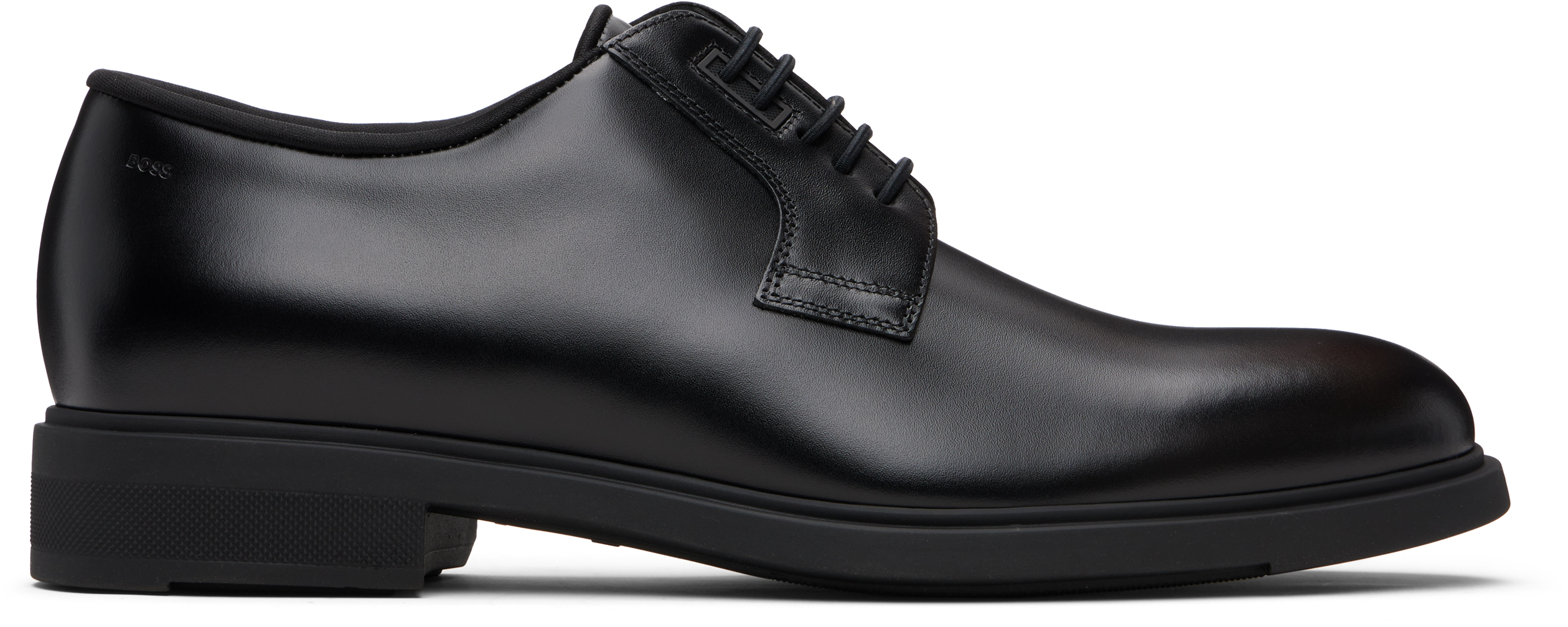 Black Piped Trims Leather Derbys