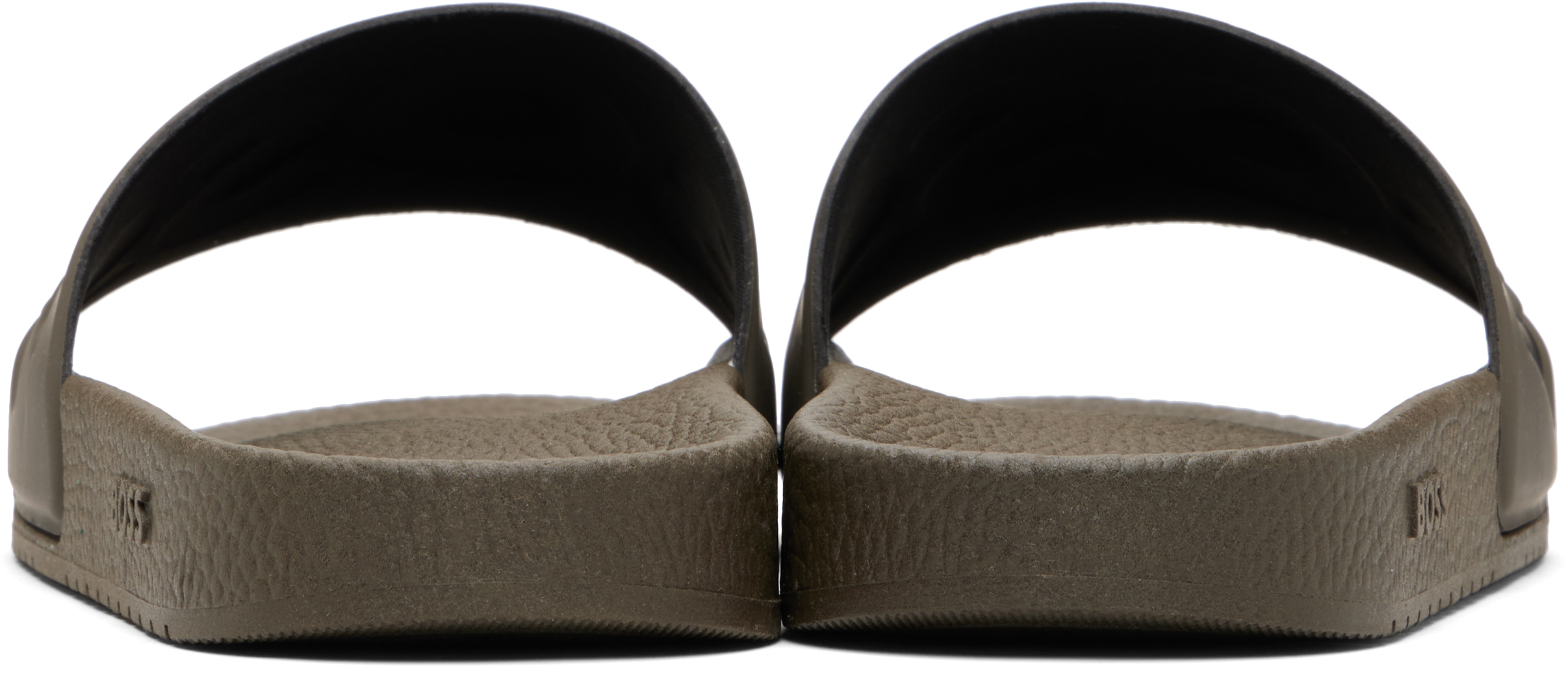Hugo Boss Khaki Large Logo Detail Slides