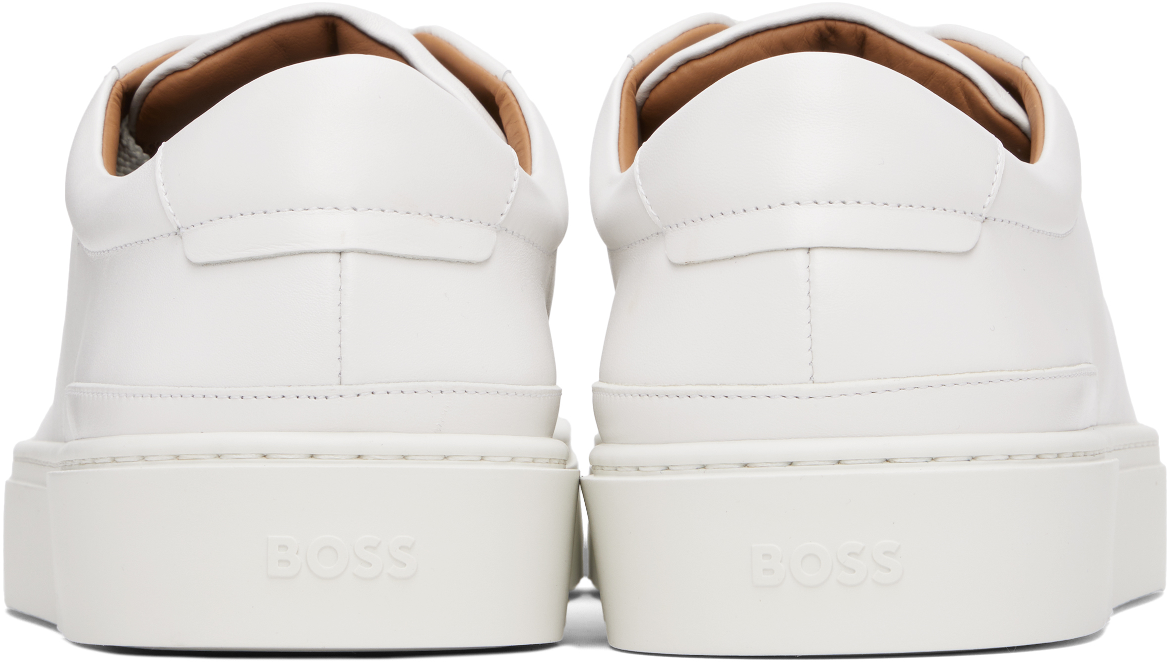 Shop Hugo Boss White Gary Leather Low-top Sneakers