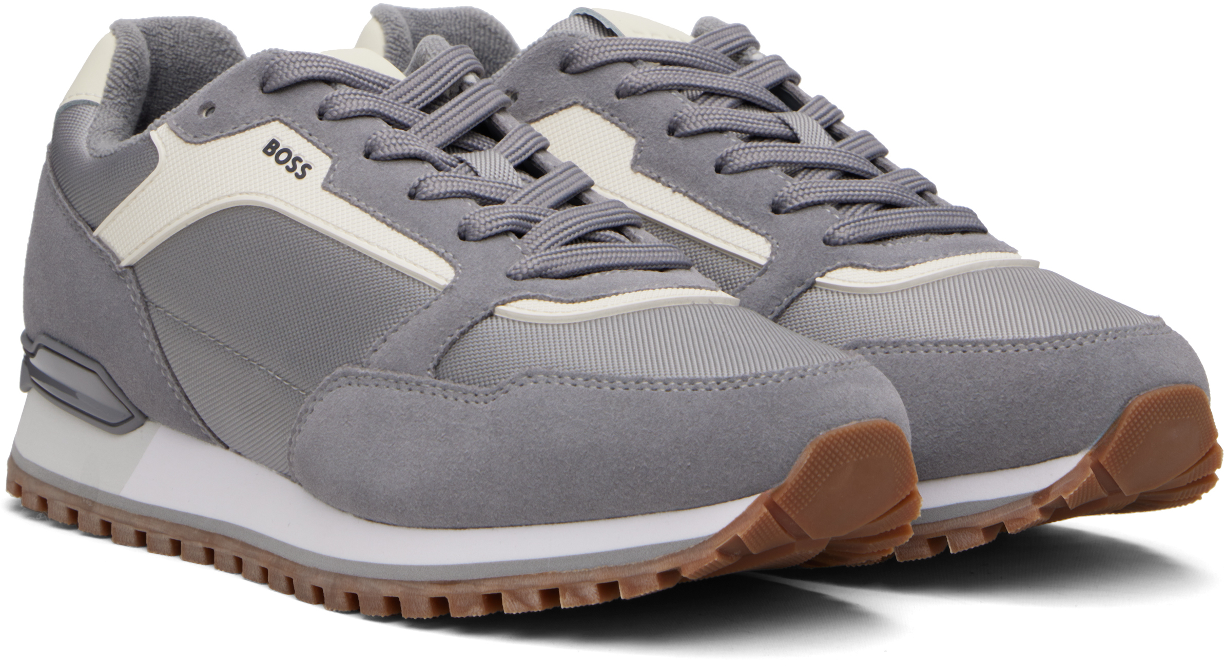 Hugo Boss Gray Suede Sneakers