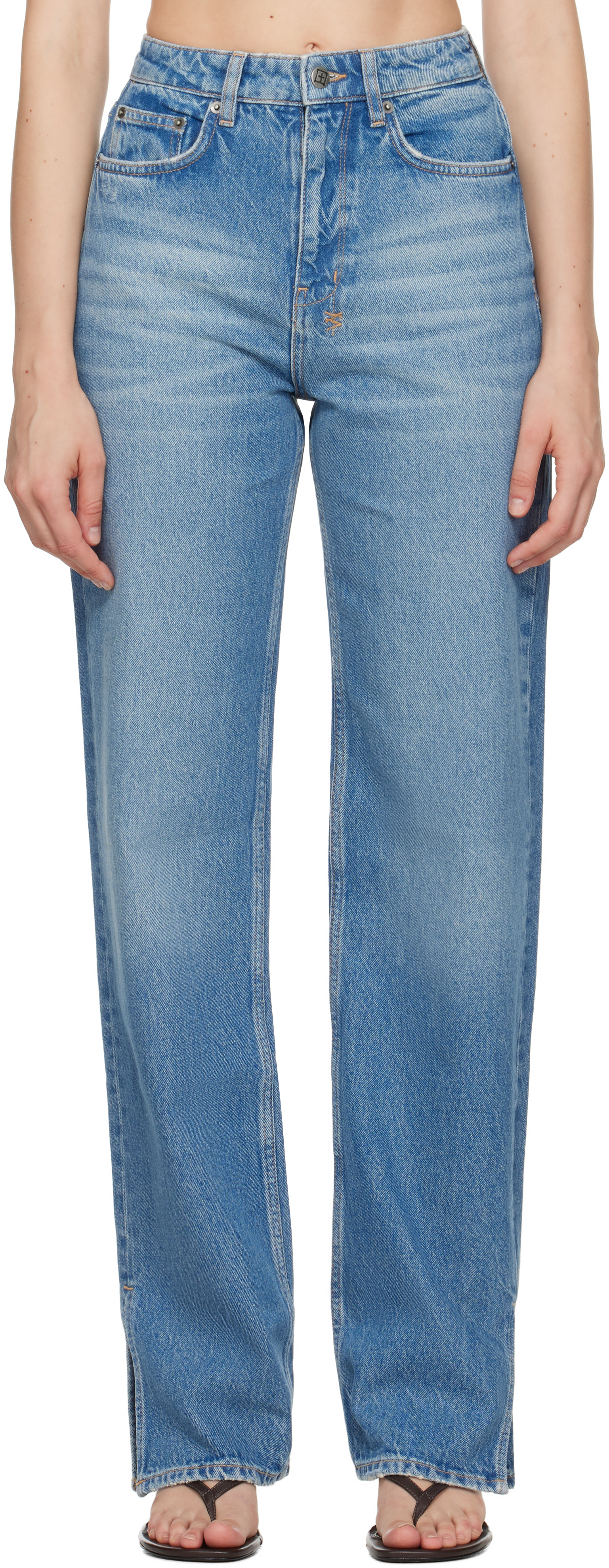 Ksubi Blue Playback Splits Jeans In Blue