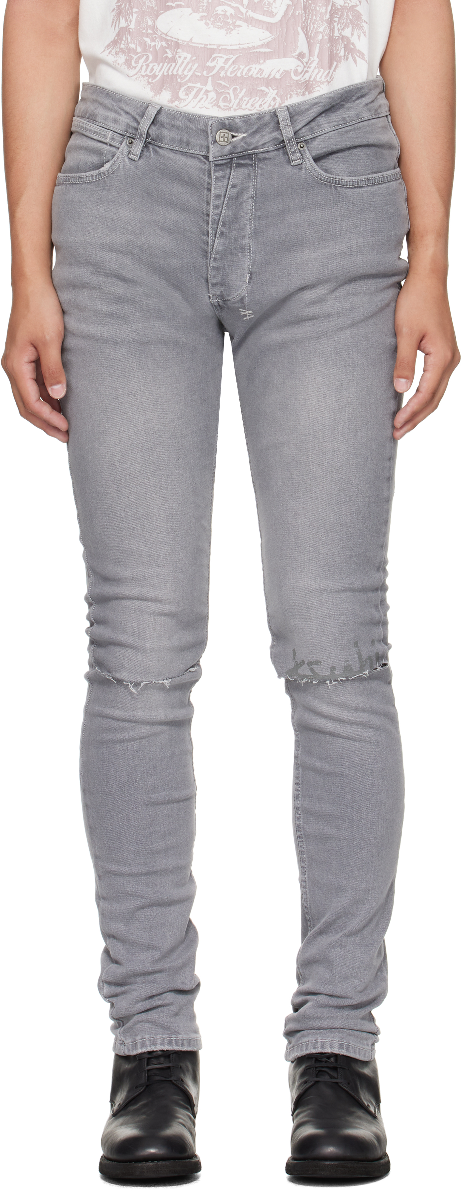 Ksubi: Gray Van Winkle Thrifted Jeans | SSENSE