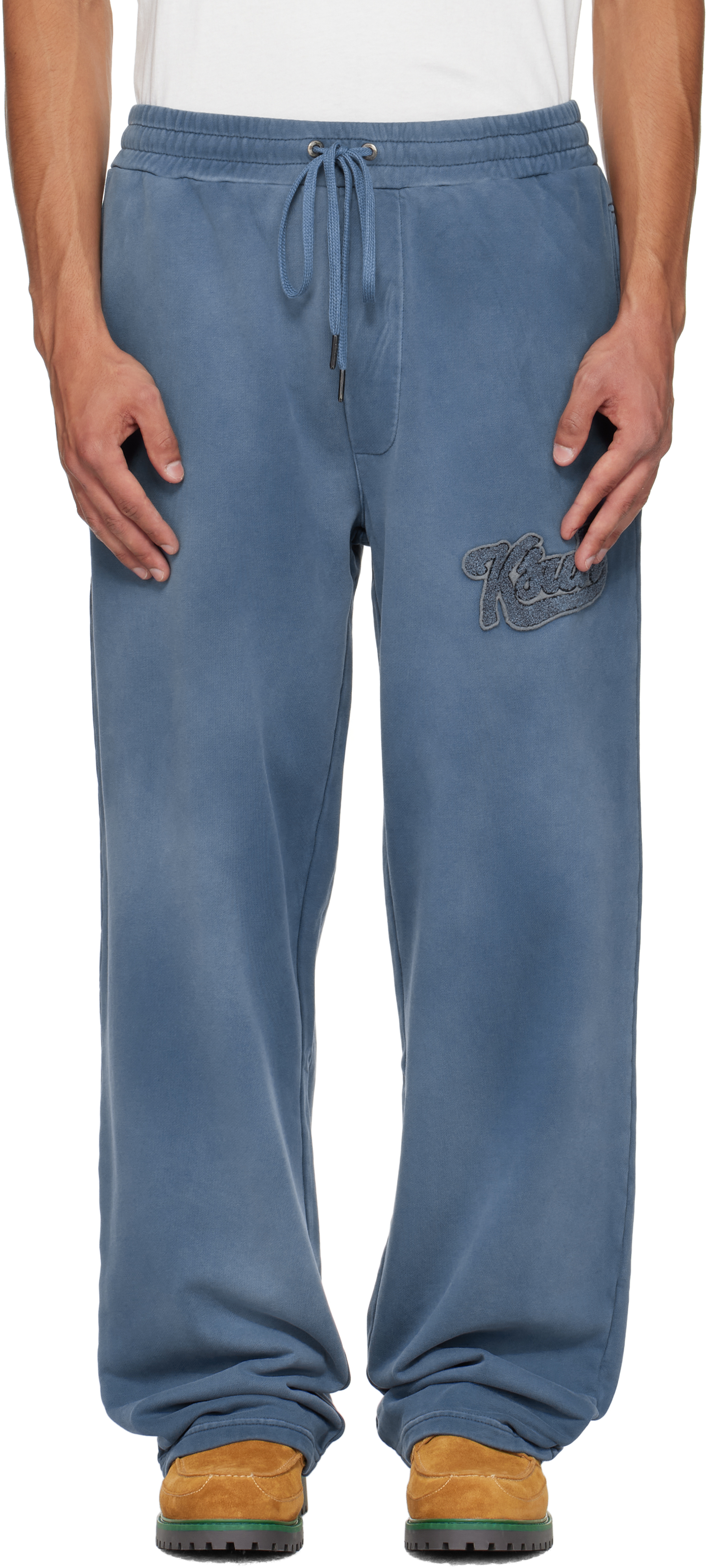パンツ Ksubi NEW KSUBI Men's Black Ripped Patch Pants High Street Casual