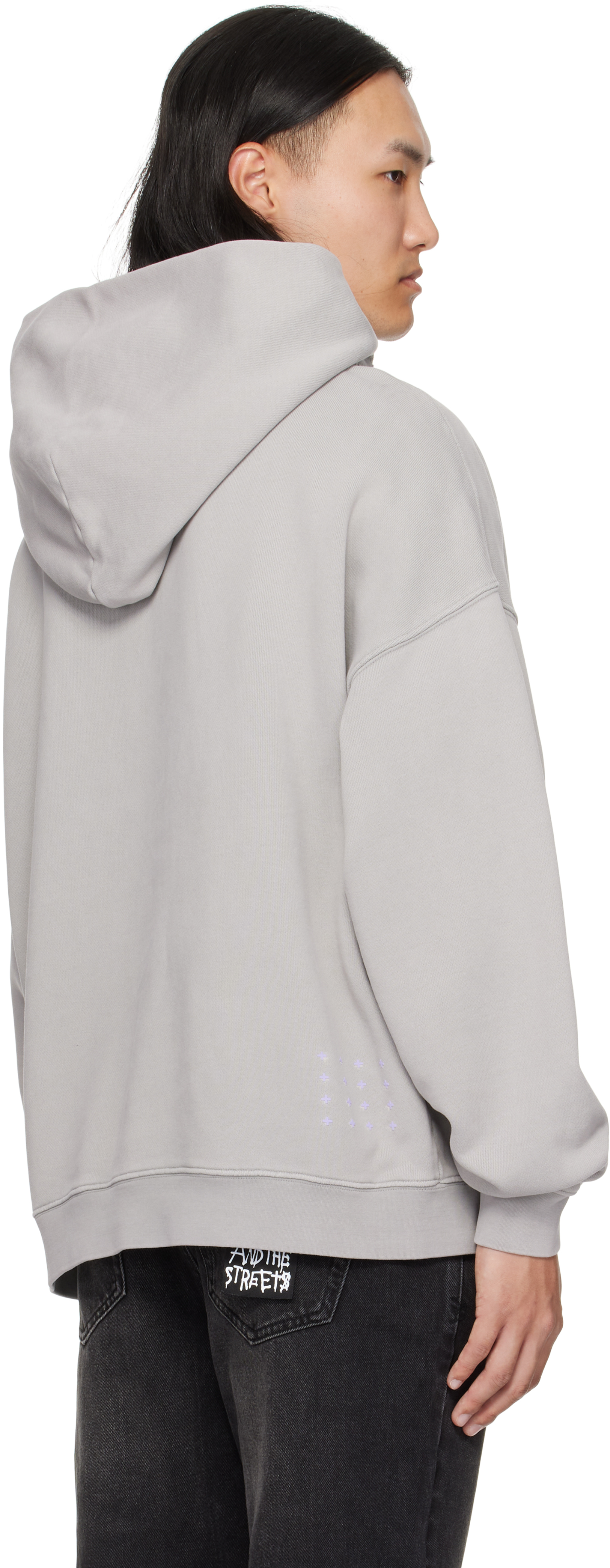 Ksubi Gray Blasted Hoodie In Gray