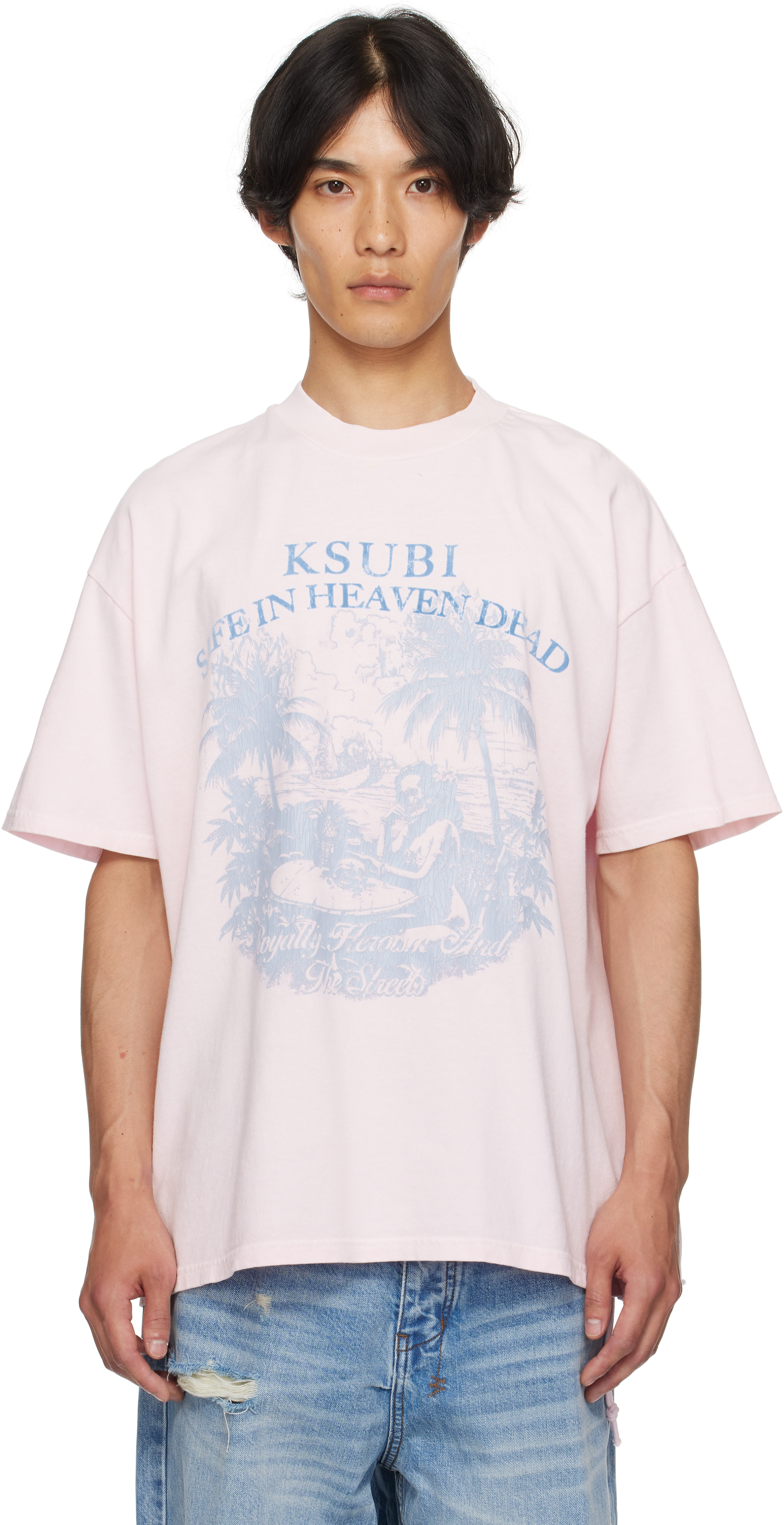 KSUBI paradiso ekcess 半袖 Tシャツ Ice Quartz 送料込み Ksubi: ピンク Paradiso Ekcess 半袖Tシャツ | SSENSE 日本